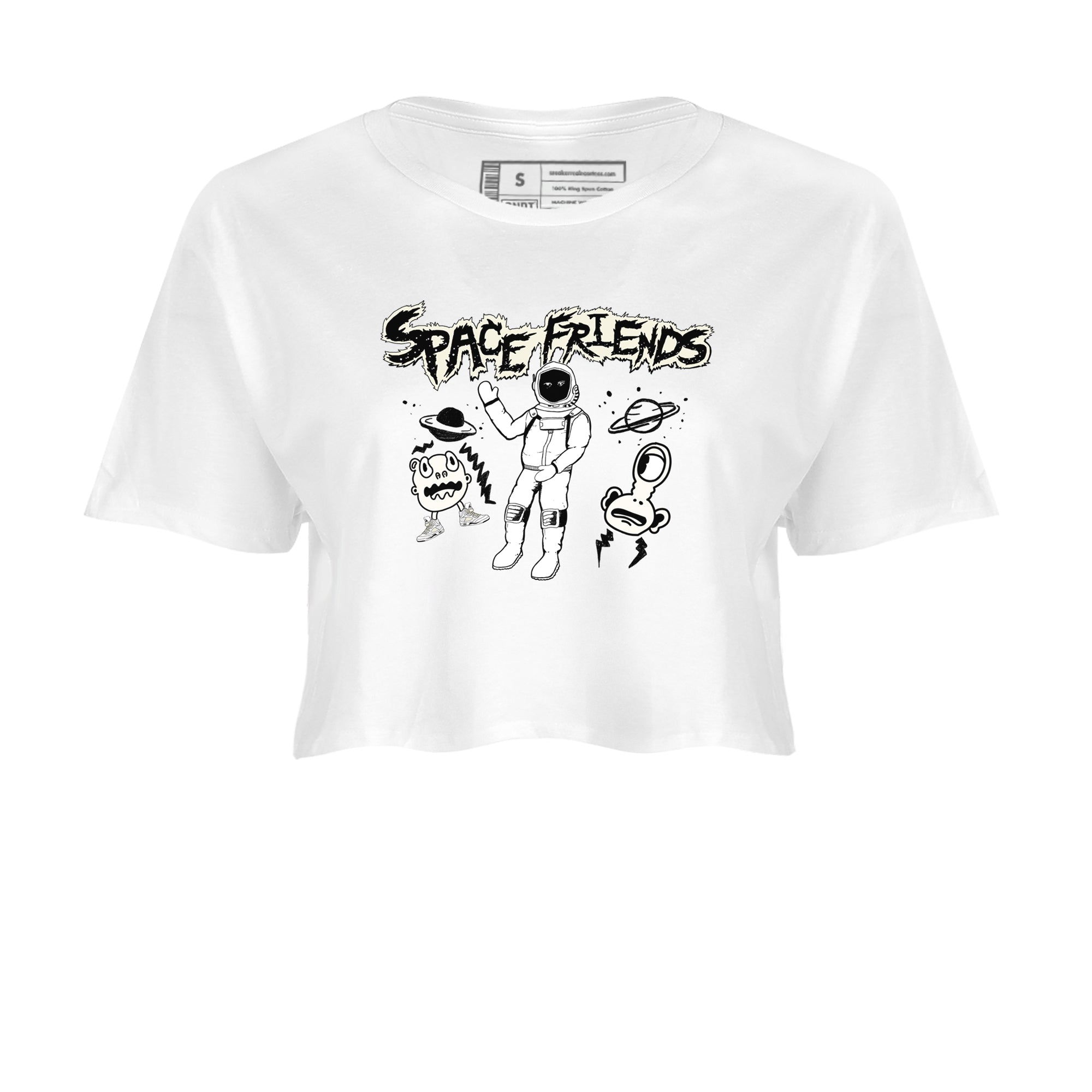 Air Jordan 5 Sail shirt to match jordans Space Friends sneaker tees Jordan 5 SE Sail Streetwear Brand Drip Gear Zone White 2 crop length shirt