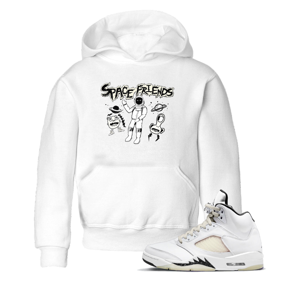 Air Jordan 5 Sail shirt to match jordans Space Friends sneaker tees Jordan 5 SE Sail Streetwear Brand Drip Gear Zone baby toddler White 1 cotton Shirt