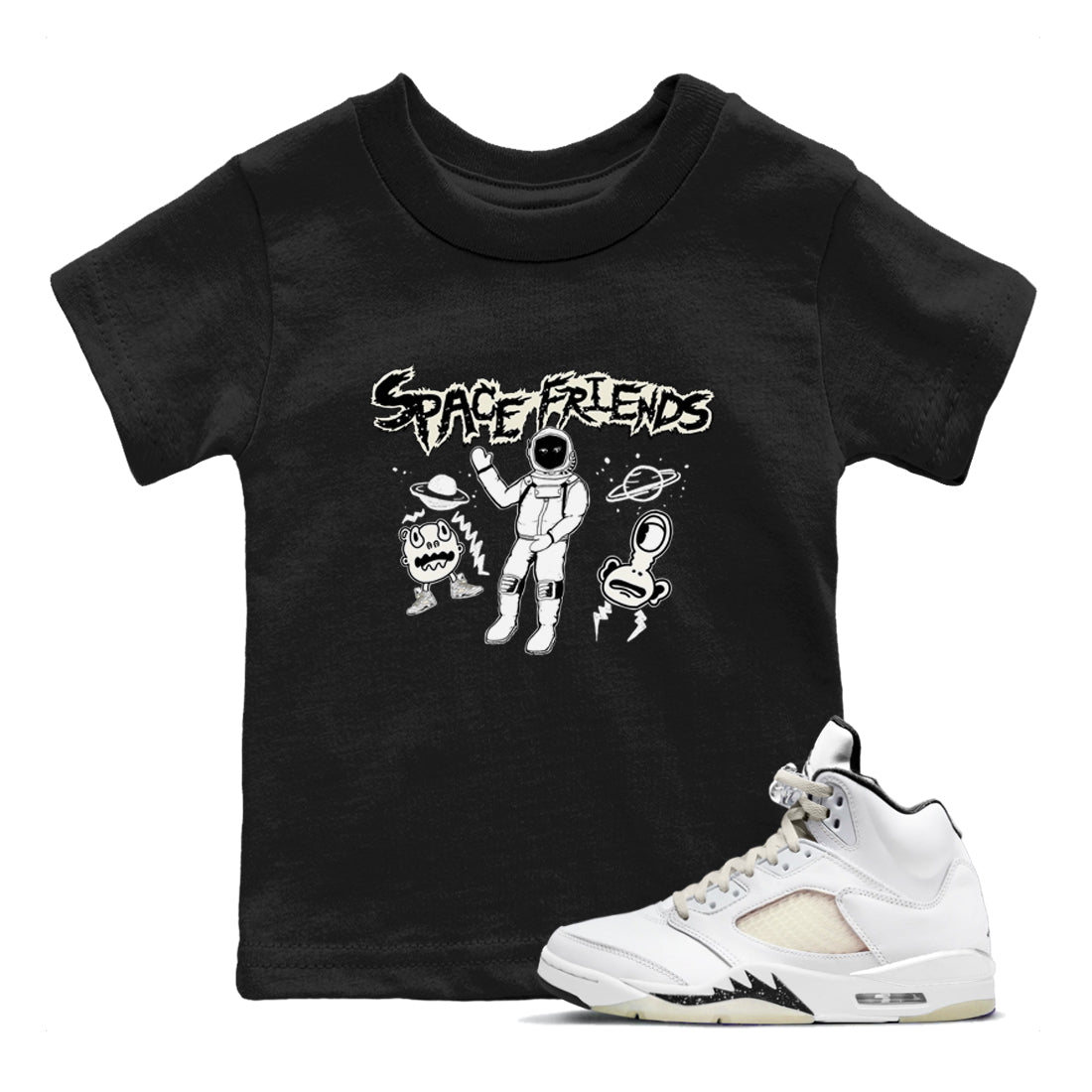 Air Jordan 5 Sail shirt to match jordans Space Friends sneaker tees Jordan 5 SE Sail Streetwear Brand Drip Gear Zone baby toddler Black 1 cotton Shirt