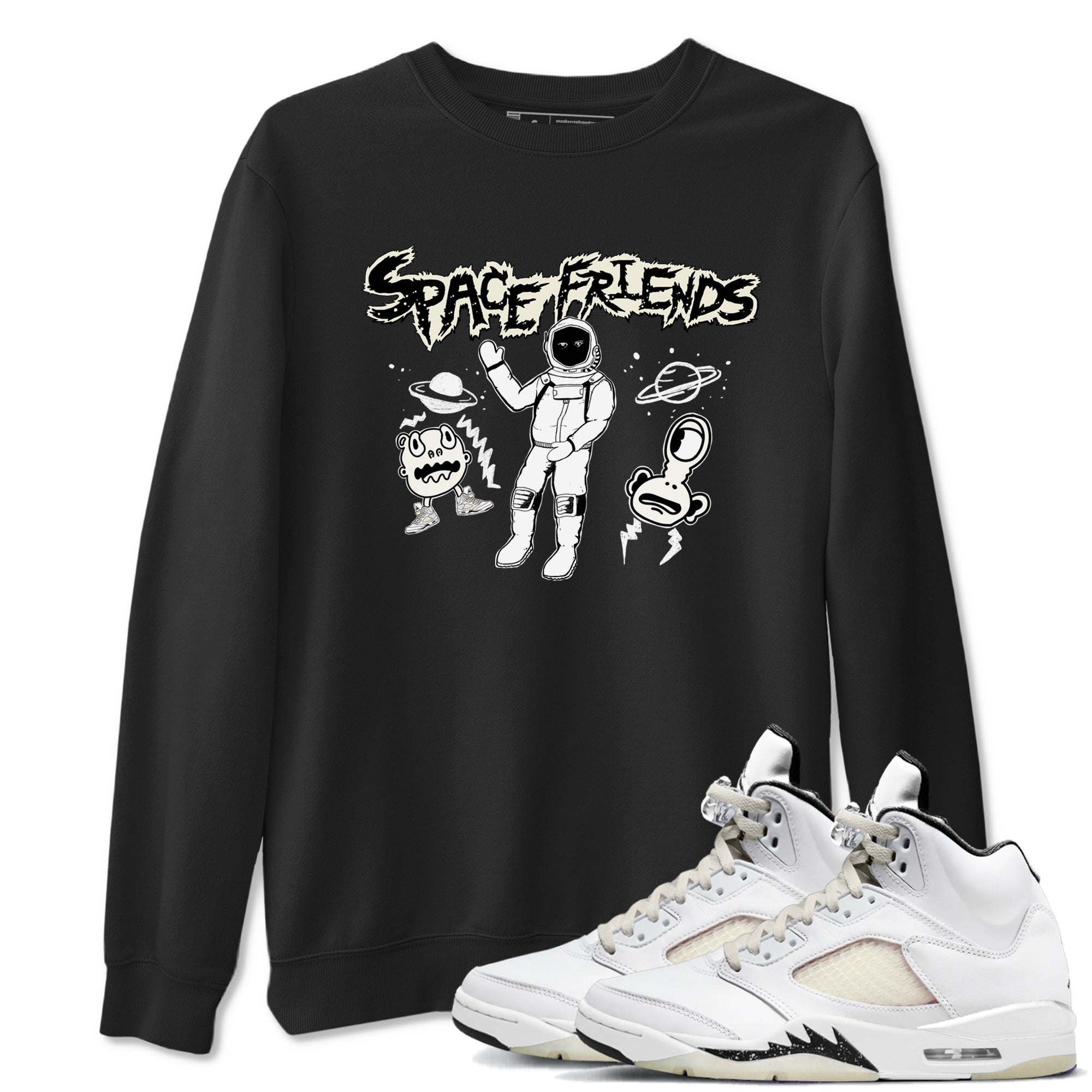 Air Jordan 5 Sail shirt to match jordans Space Friends sneaker tees Jordan 5 SE Sail Streetwear Brand Drip Gear Zone unisex cotton Black 1 crew neck shirt