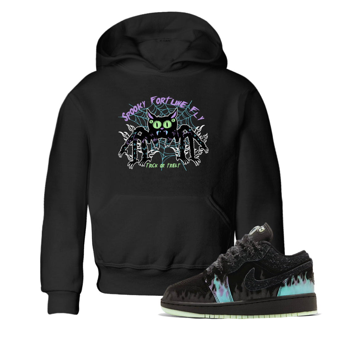 1s Fortune Fly shirts to match jordans Spooky Fortune Fly sneaker match tees Air Jordan 1 Fortune Fly match shoes to clothes Drip Gear Zone Youth Baby Black 1 tee