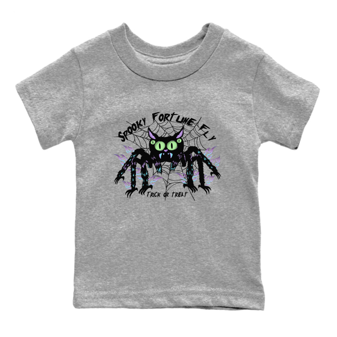 1s Fortune Fly shirts to match jordans Spooky Fortune Fly sneaker match tees Air Jordan 1 Fortune Fly match shoes to clothes Drip Gear Zone Youth Baby Heather Grey 2 tee