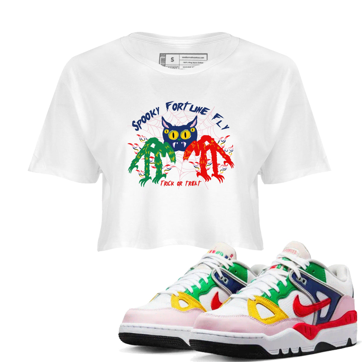 AF 3 Nigo shirtsto match jordans Spooky Fortune Fly sneaker match tees Air Force 3 Low x Nigo Blue Void and Tour Yellow match shoes to clothes Drip Gear Zone unisex cotton White 1 crop tee