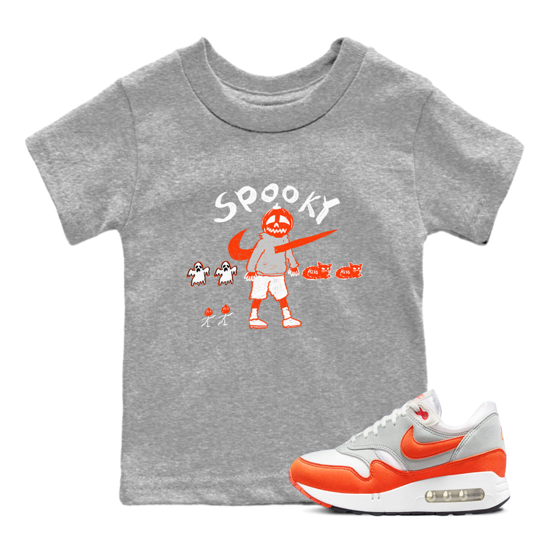 Air Max 1 OG '86 'Summit White and Cosmic Clay shirts to match jordans Spooky Pumpkin sneaker match tees Air Max 1 Cosmic Clay match shoes to clothes Drip Gear Zone Youth Baby Heather Grey 1 tee