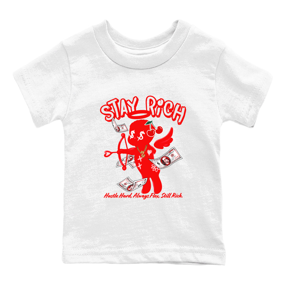 11s Cherry shirts to match jordans Stay Rich sneaker match tees Air Jordan 11 Retro Cherry match shoes to clothes Drip Gear Zone Youth Baby White 2 tee