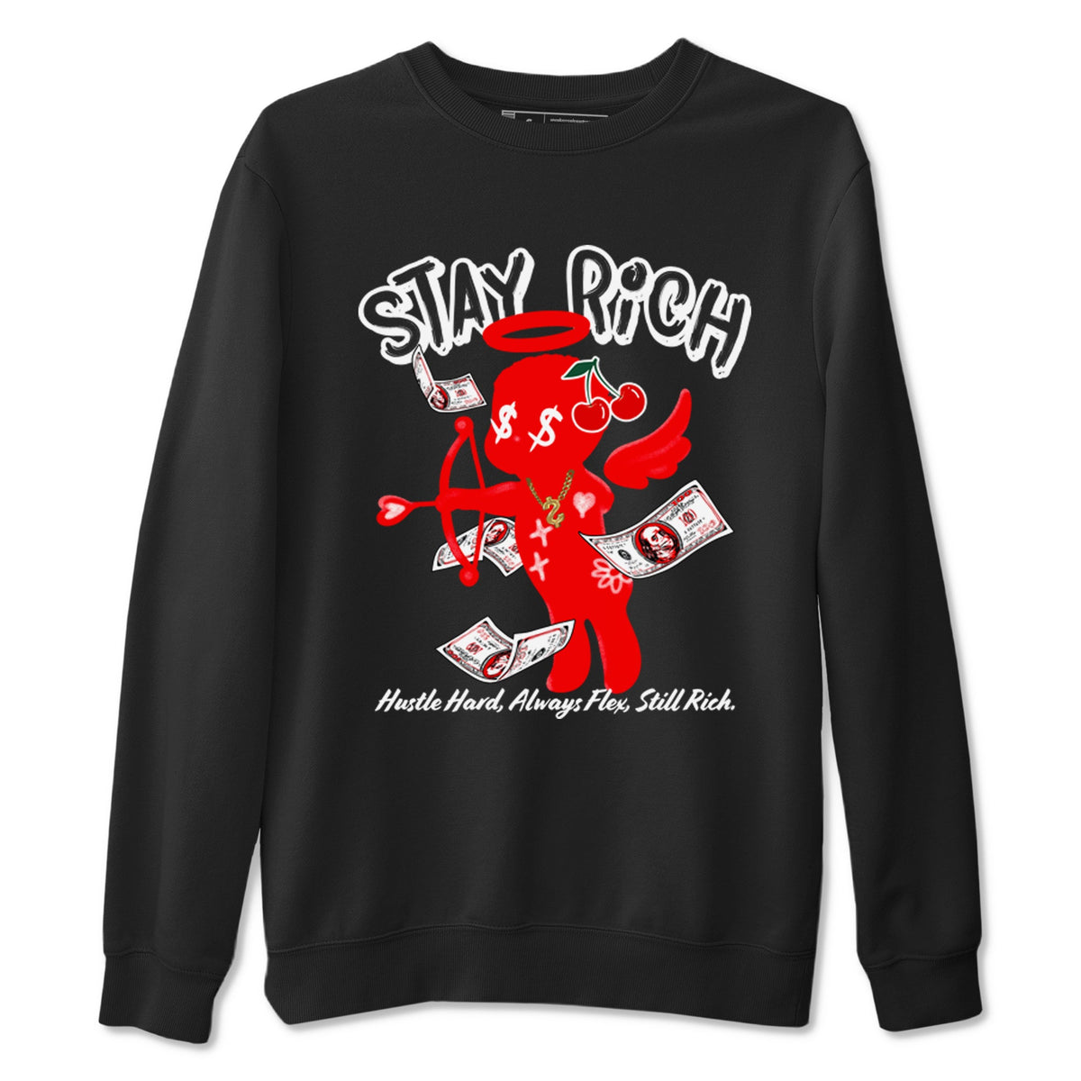11s Cherry shirts to match jordans Stay Rich sneaker match tees Air Jordan 11 Retro Cherry match shoes to clothes Drip Gear Zone unisex cotton Black 2 shirts