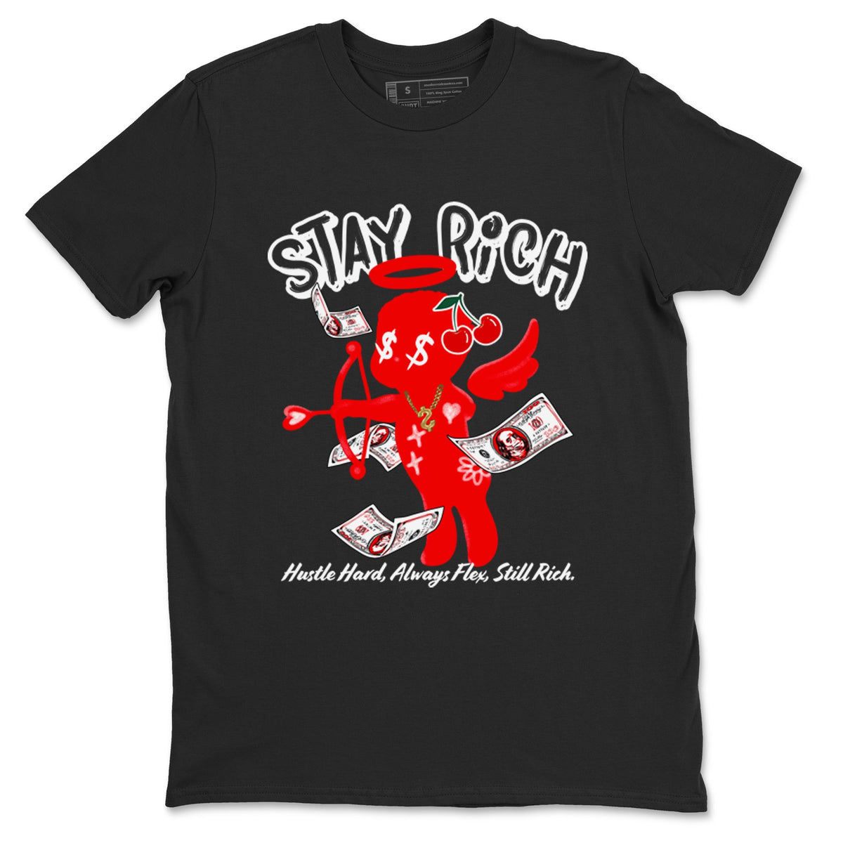 11s Cherry shirts to match jordans Stay Rich sneaker match tees Air Jordan 11 Retro Cherry match shoes to clothes Drip Gear Zone unisex cotton Black 2 shirts