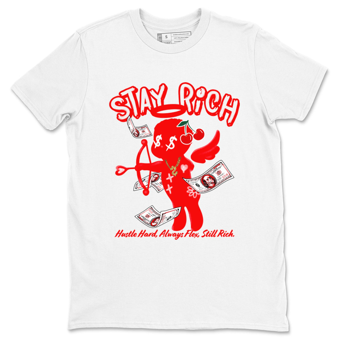 11s Cherry shirts to match jordans Stay Rich sneaker match tees Air Jordan 11 Retro Cherry match shoes to clothes Drip Gear Zone unisex cotton White 2 shirts