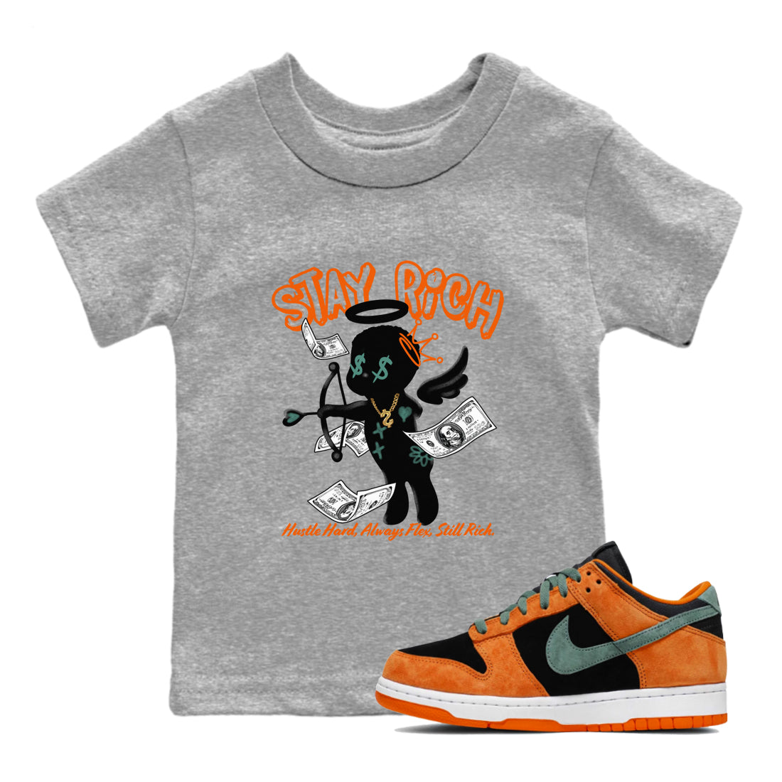 Dunk Low Ceramic shirts to match jordans Stay Rich sneaker match tees Dunk Ceramic match shoes to clothes Drip Gear Zone Youth Baby Heather Grey 1 tee