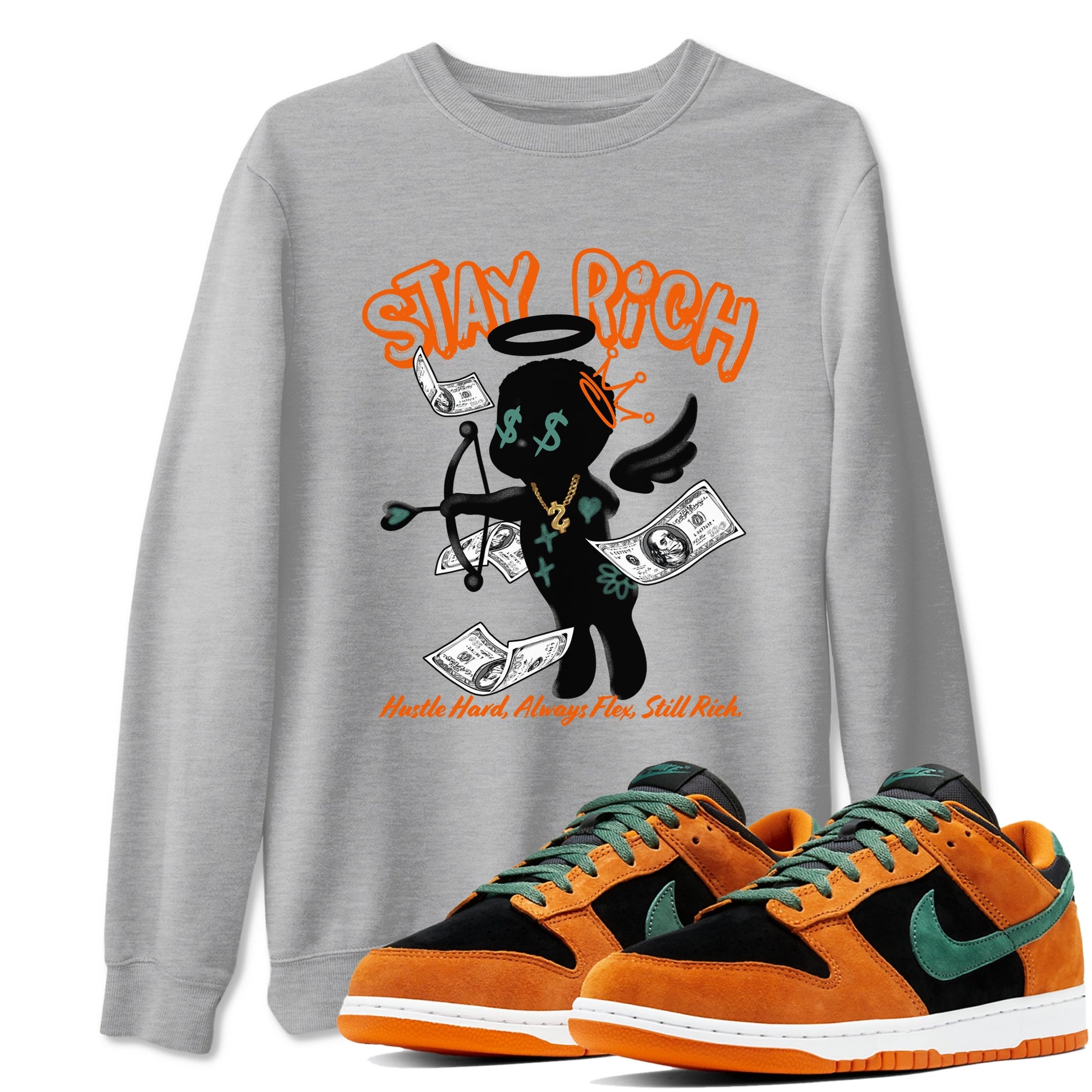 Dunk Low Ceramic shirts to match jordans Stay Rich sneaker match tees Dunk Ceramic match shoes to clothes Drip Gear Zone unisex cotton Heather Grey 1 shirts