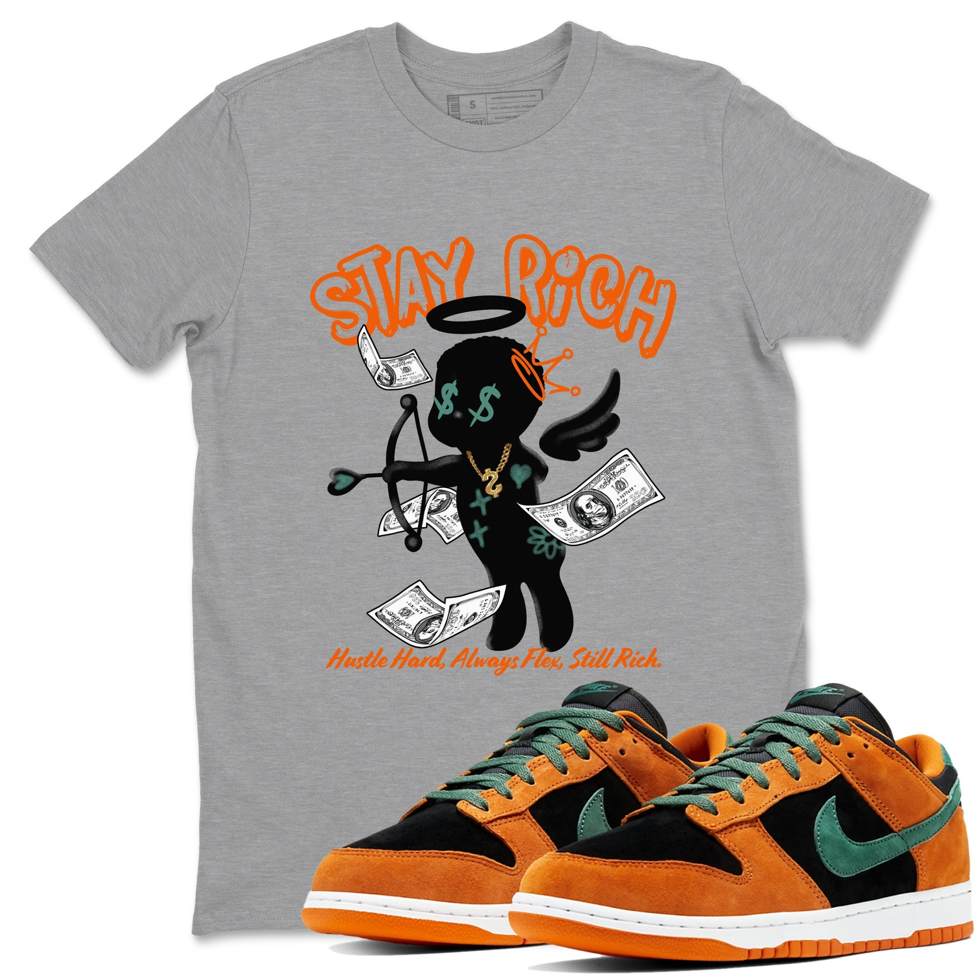 Dunk Low Ceramic shirts to match jordans Stay Rich sneaker match tees Dunk Ceramic match shoes to clothes Drip Gear Zone unisex cotton Heather Grey 1 shirts