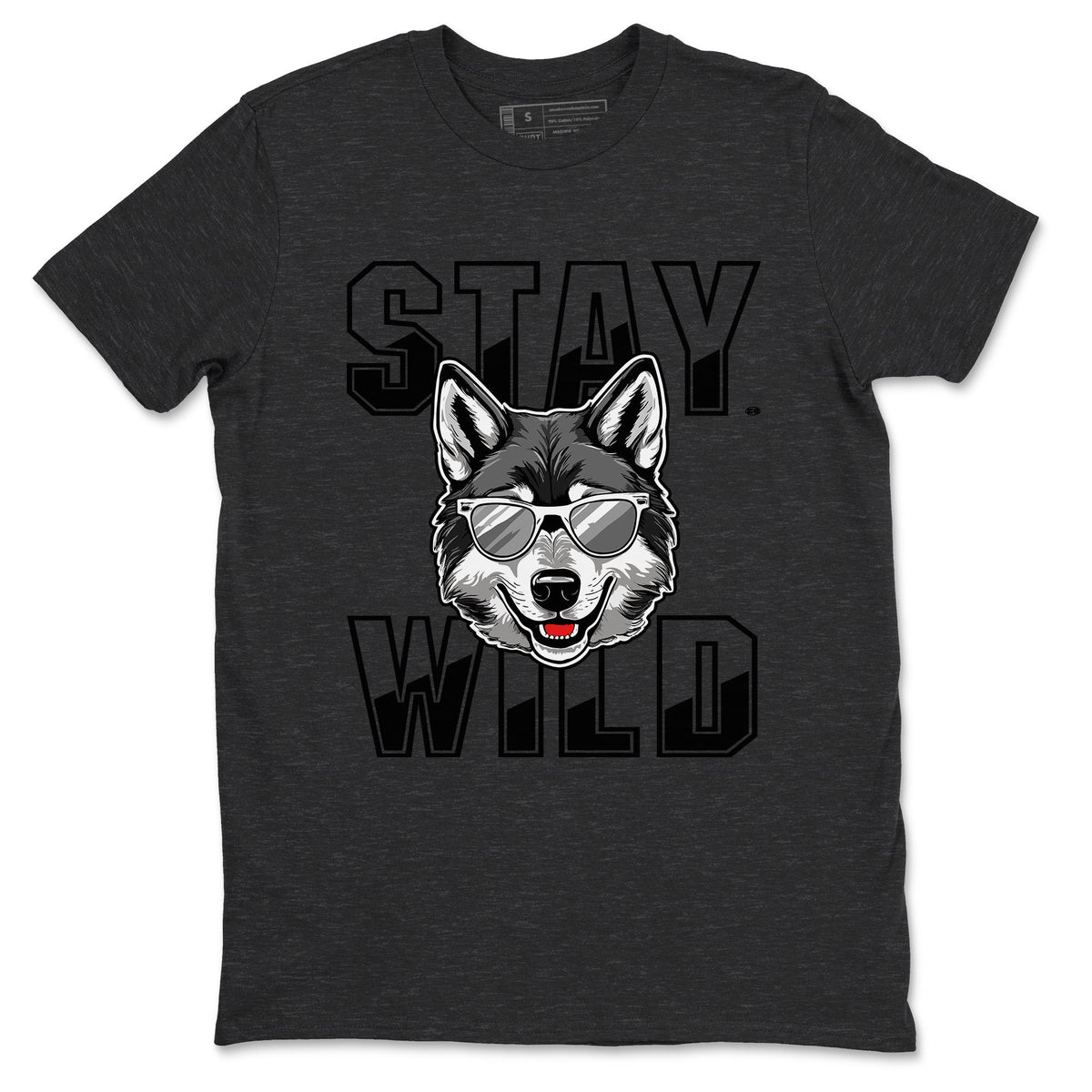 12s Black Wolf Grey shirts to match jordans Stay Wild sneaker match tees 12s Barons match shoes to clothes Drip Gear Zone unisex cotton Charcoal Heather 2 shirts