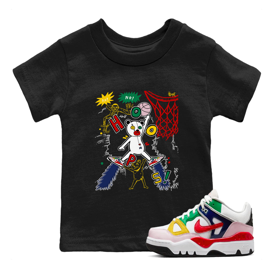 AF 3 Nigo shirtsto match jordans Stop The Bear sneaker match tees Air Force 3 Low x Nigo Blue Void and Tour Yellow match shoes to clothes Drip Gear Zone Youth Baby Black 1 tee