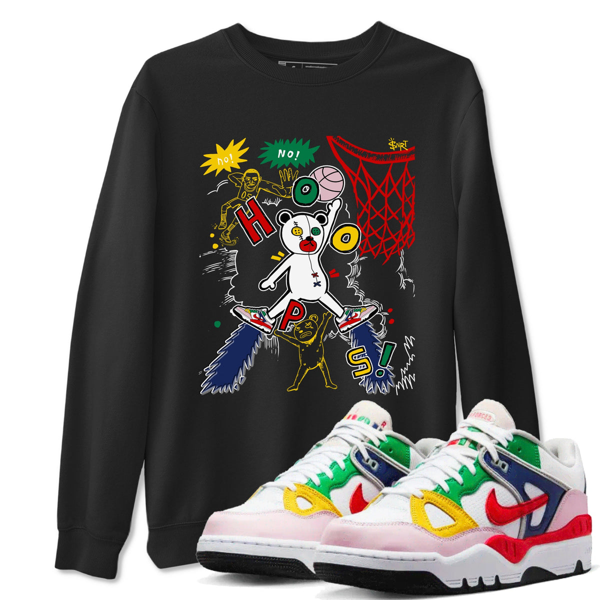 AF 3 Nigo shirtsto match jordans Stop The Bear sneaker match tees Air Force 3 Low x Nigo Blue Void and Tour Yellow match shoes to clothes Drip Gear Zone unisex cotton Black 1 shirts