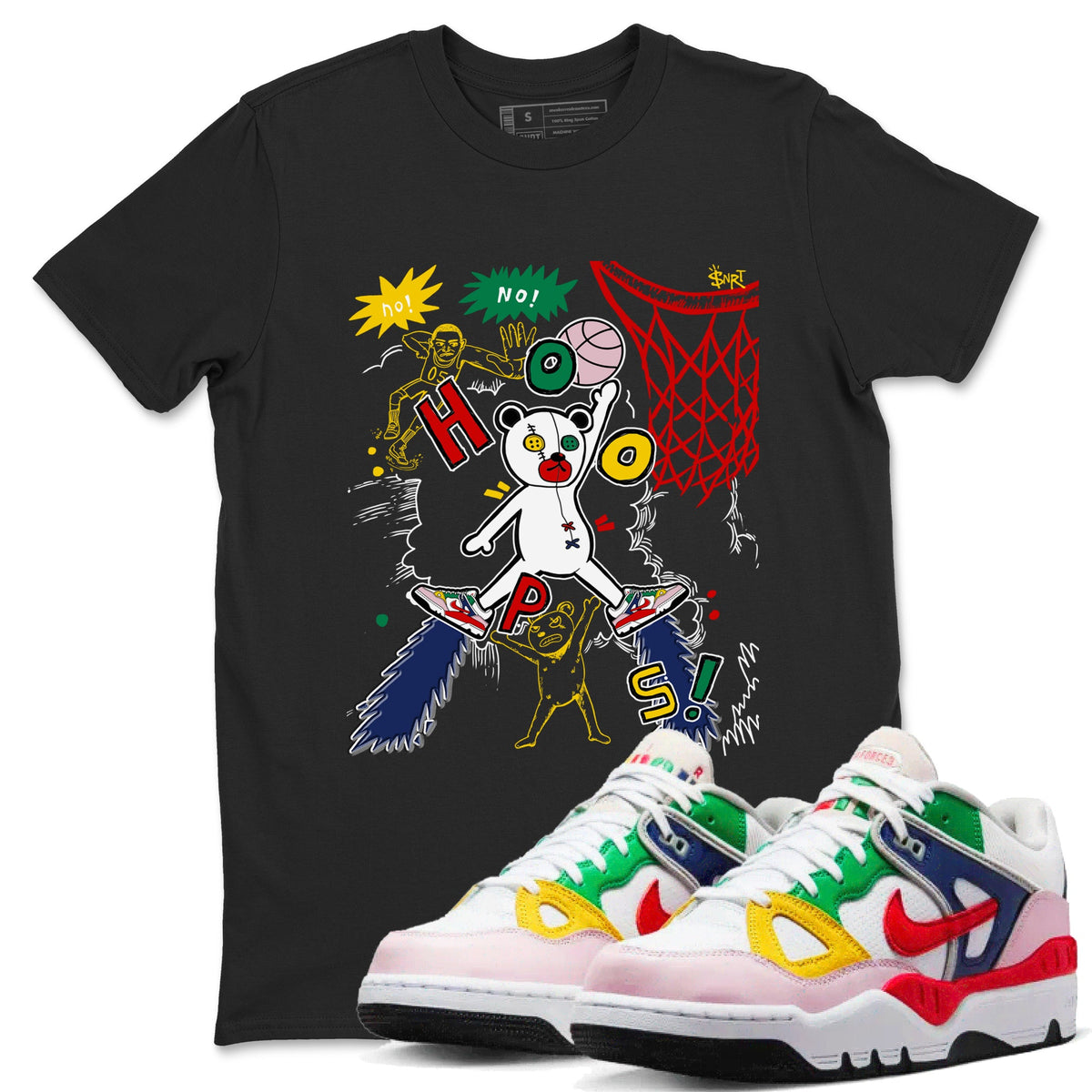 AF 3 Nigo shirtsto match jordans Stop The Bear sneaker match tees Air Force 3 Low x Nigo Blue Void and Tour Yellow match shoes to clothes Drip Gear Zone unisex cotton Black 1 shirts