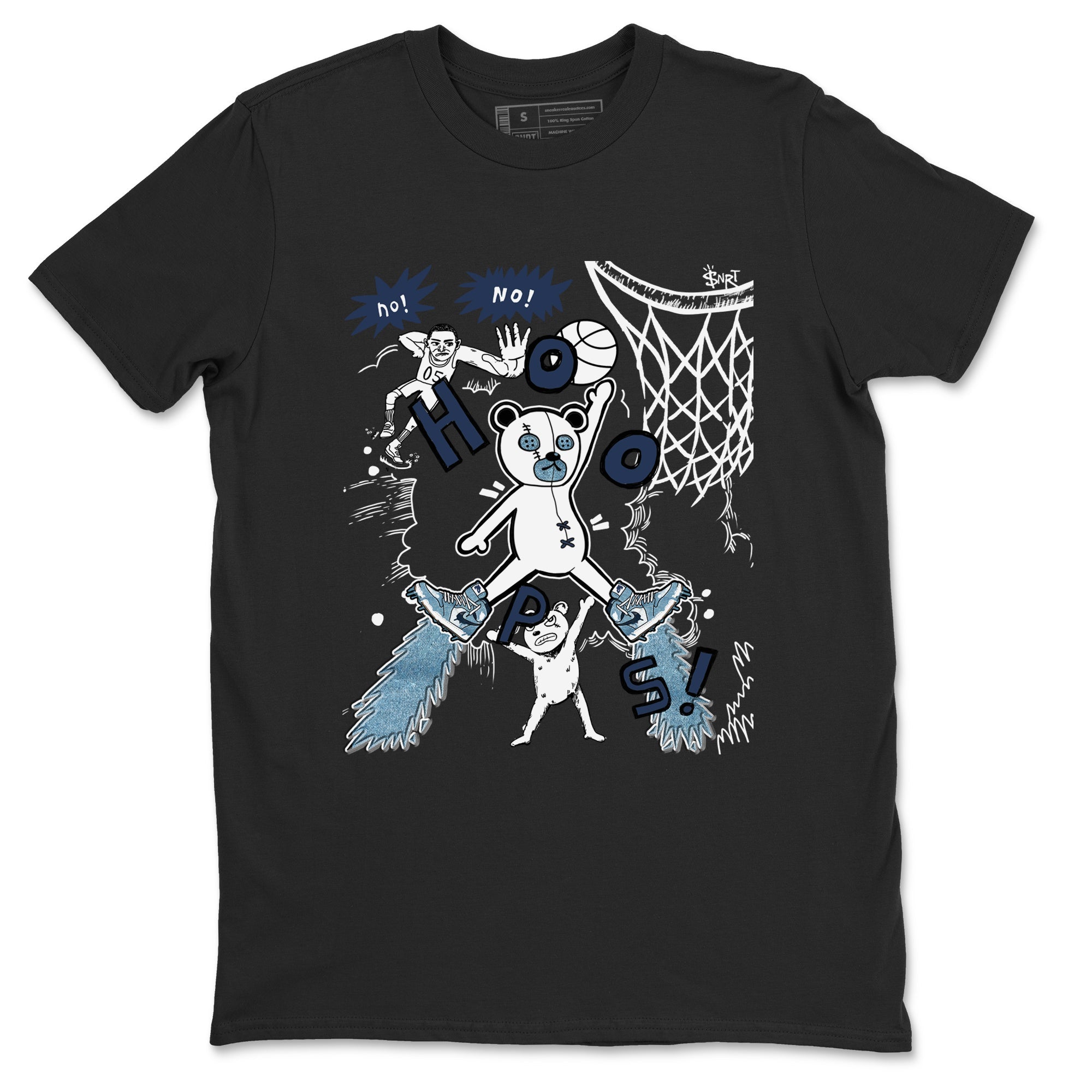 1s Denim shirts to match jordans Stop The Bear sneaker match tees Air Jordan 1 Denim Drip Gear Zone streetwear brand Black 2 unisex cotton tee