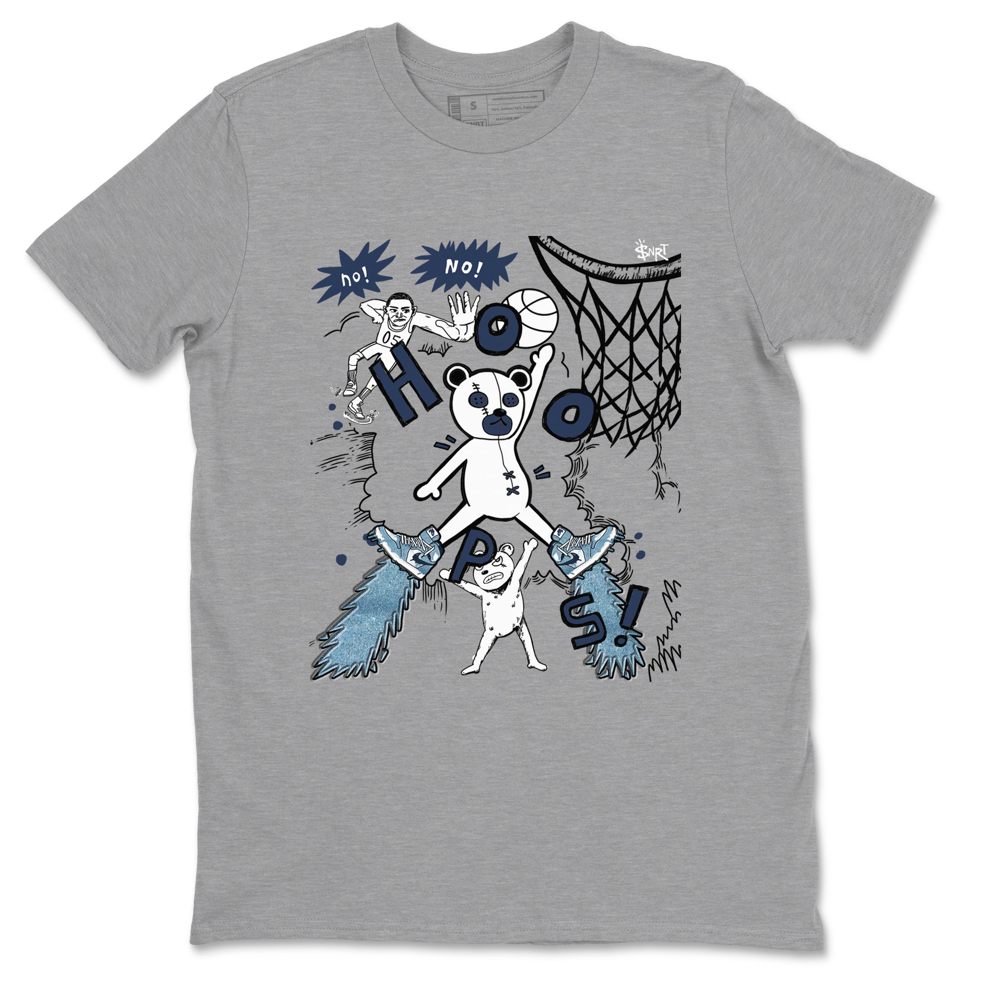 1s Denim shirts to match jordans Stop The Bear sneaker match tees Air Jordan 1 Denim Drip Gear Zone streetwear brand Heather Grey 2 unisex cotton tee