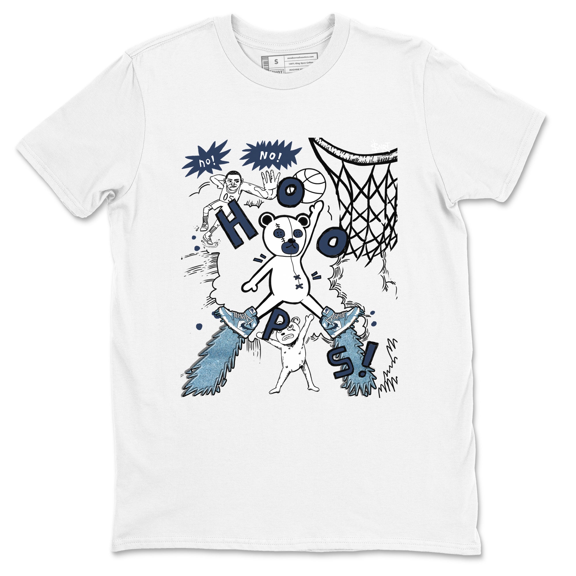 1s Denim shirts to match jordans Stop The Bear sneaker match tees Air Jordan 1 Denim Drip Gear Zone streetwear brand White 2 unisex cotton tee