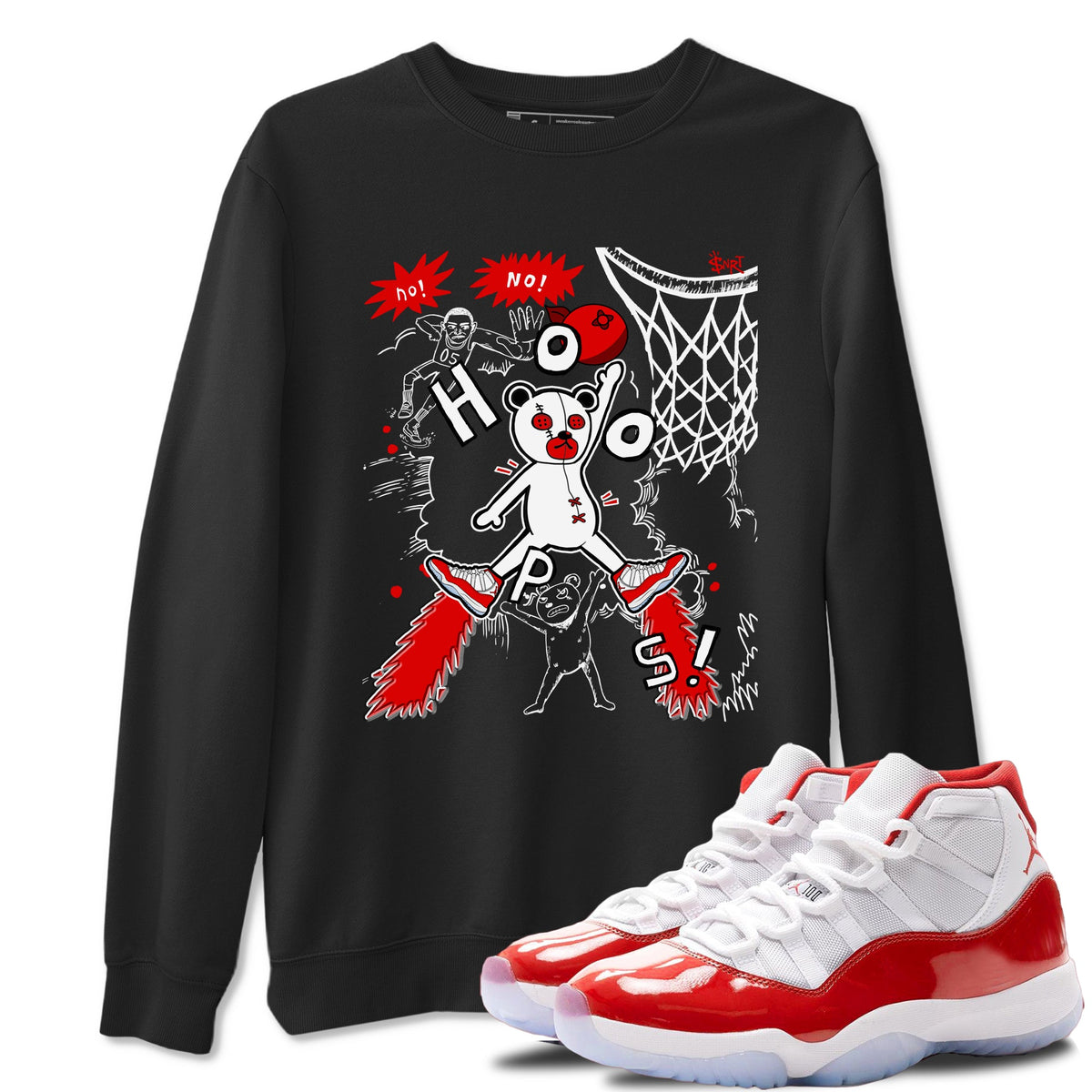 11s Cherry shirts to match jordans Stop The Bear sneaker match tees Air Jordan 11 Retro Cherry match shoes to clothes Drip Gear Zone unisex cotton Black 1 shirts