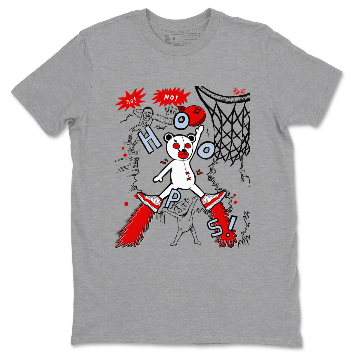 11s Cherry shirts to match jordans Stop The Bear sneaker match tees Air Jordan 11 Retro Cherry match shoes to clothes Drip Gear Zone unisex cotton Heather Grey 2 shirts