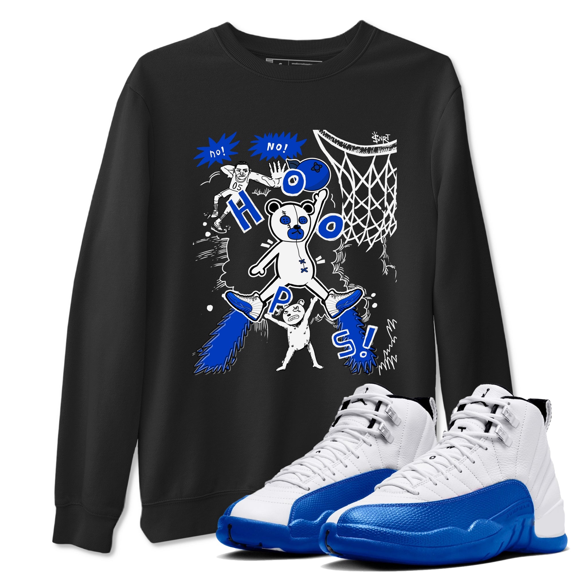 12s Blueberry shirts to match jordans Stop The Bear sneaker match tees Air Jordan 12 Blueberry Drip Gear Zone unisex cotton Black 1 crew neck shirts