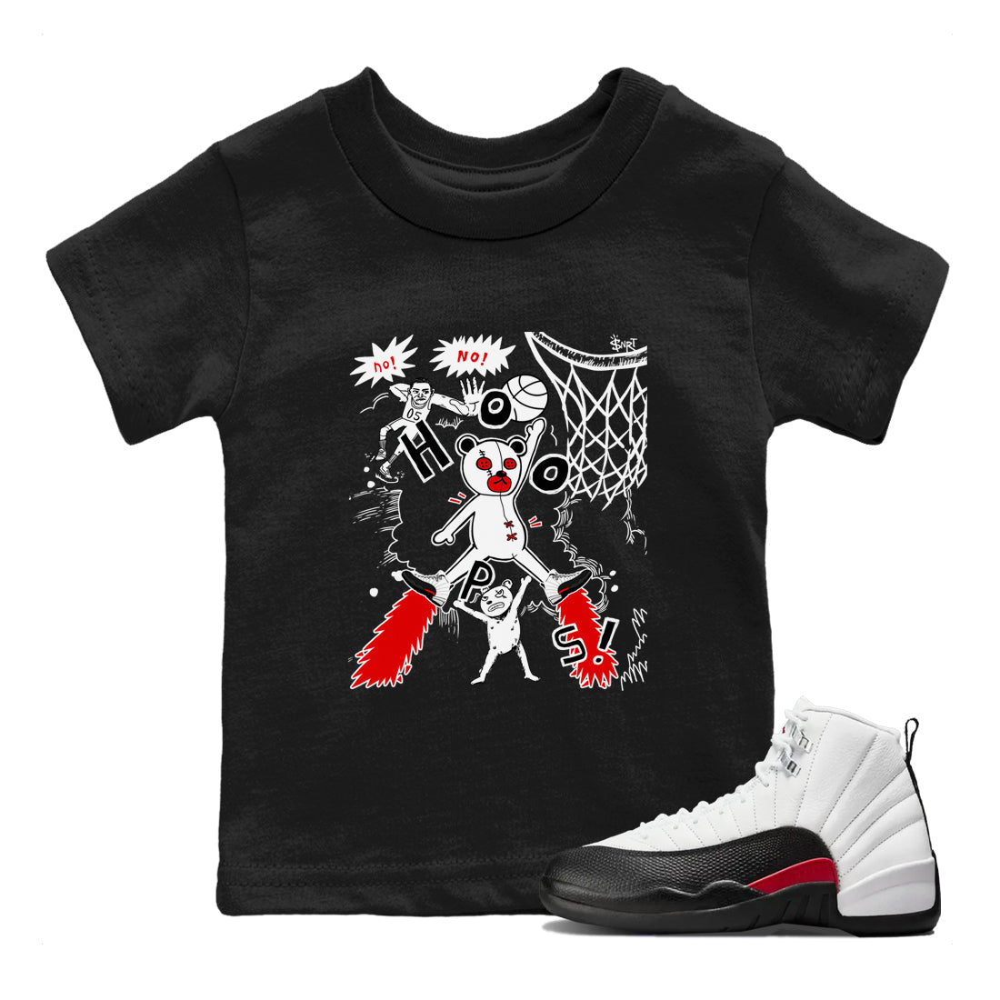 AJ12 Taxi Flip shirt to match jordans Stop The Bear sneaker tees AJ12 Taxi Flip Drip Gear Zone baby toddler Black 1 cotton Shirt