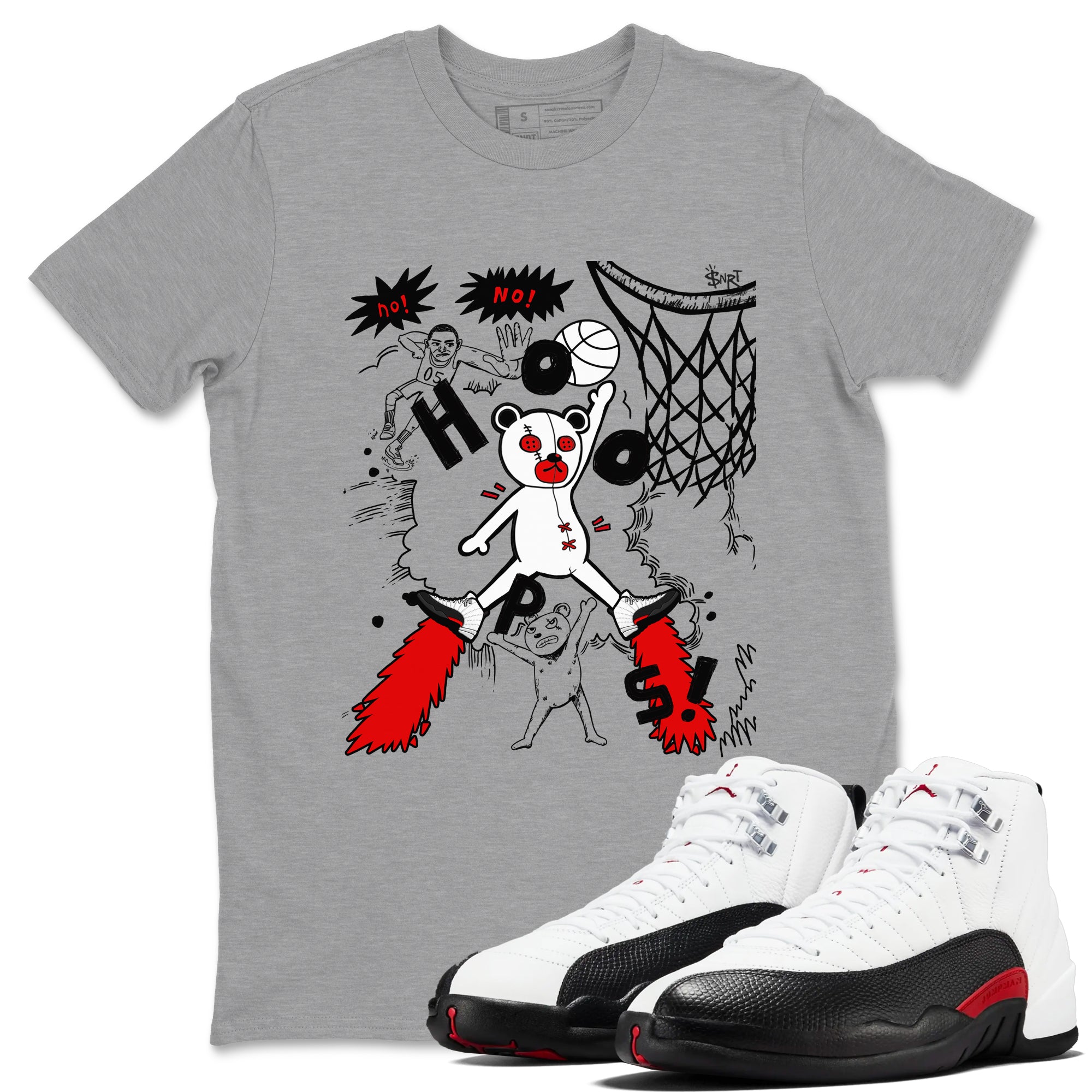 AJ12 Taxi Flip shirt to match jordans Stop The Bear sneaker tees AJ12 Taxi Flip Drip Gear Zone unisex cotton Heather Grey 1 crew neck shirt