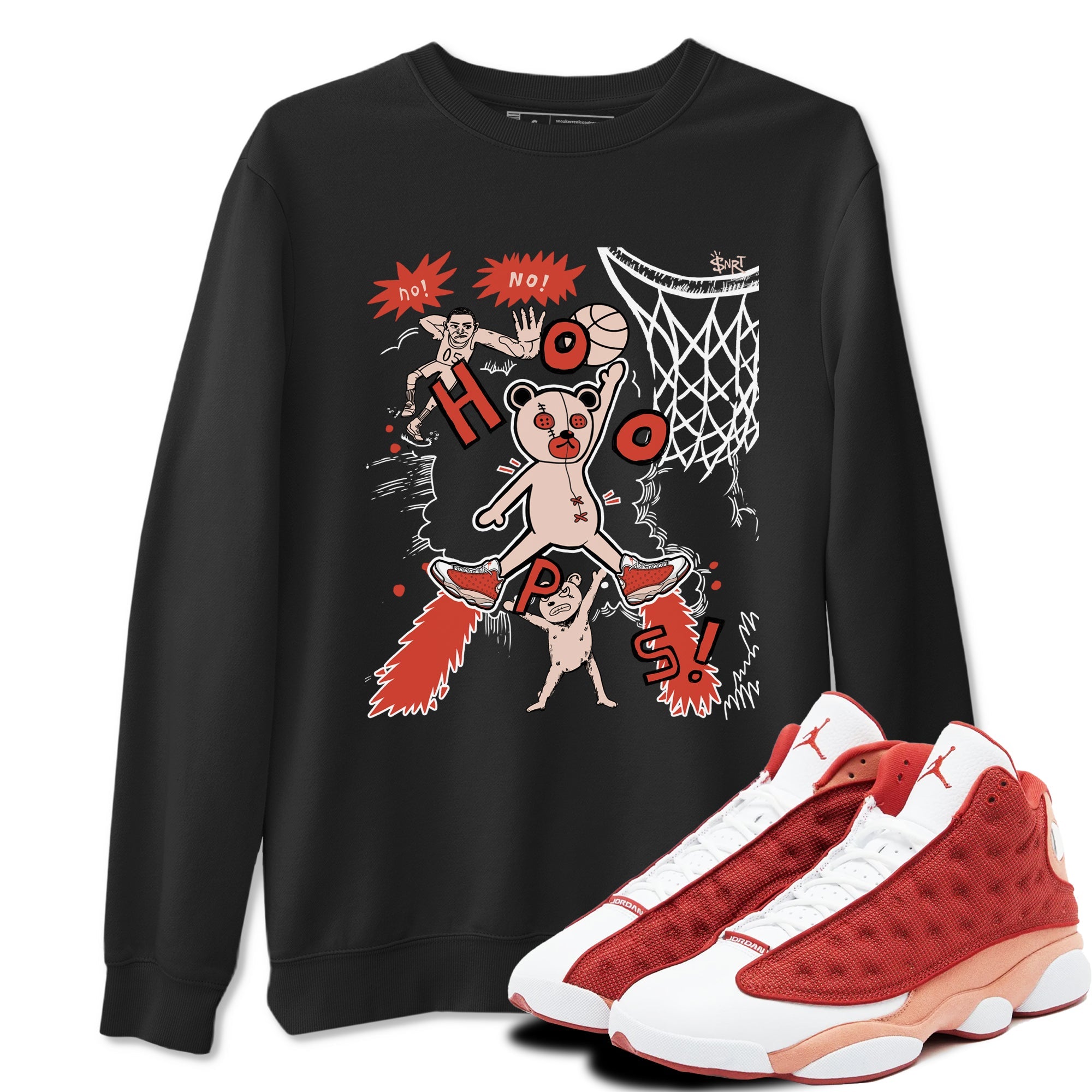 AJ13 Dune Red shirts to match jordans Stop The Bear sneaker match tees Air Jordan 13 Dune Red Drip Gear Zone streetwear brand Black 1 unisex cotton tee