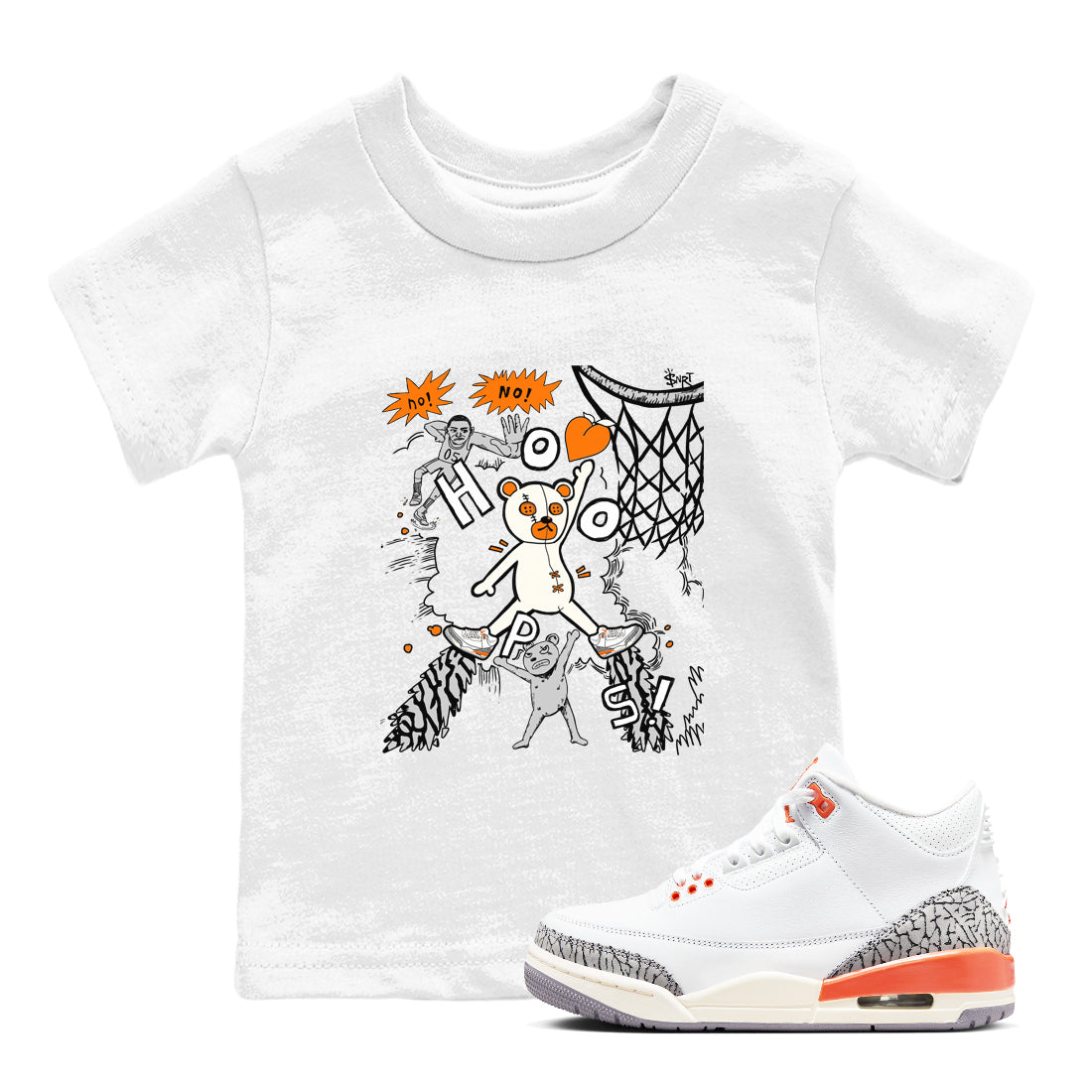 3s Georgia Peach shirt to match jordans Stop The Bear sneaker tees Air Jordan 3 Georgia Peach Drip Gear Zone baby toddler White 1 cotton Shirt
