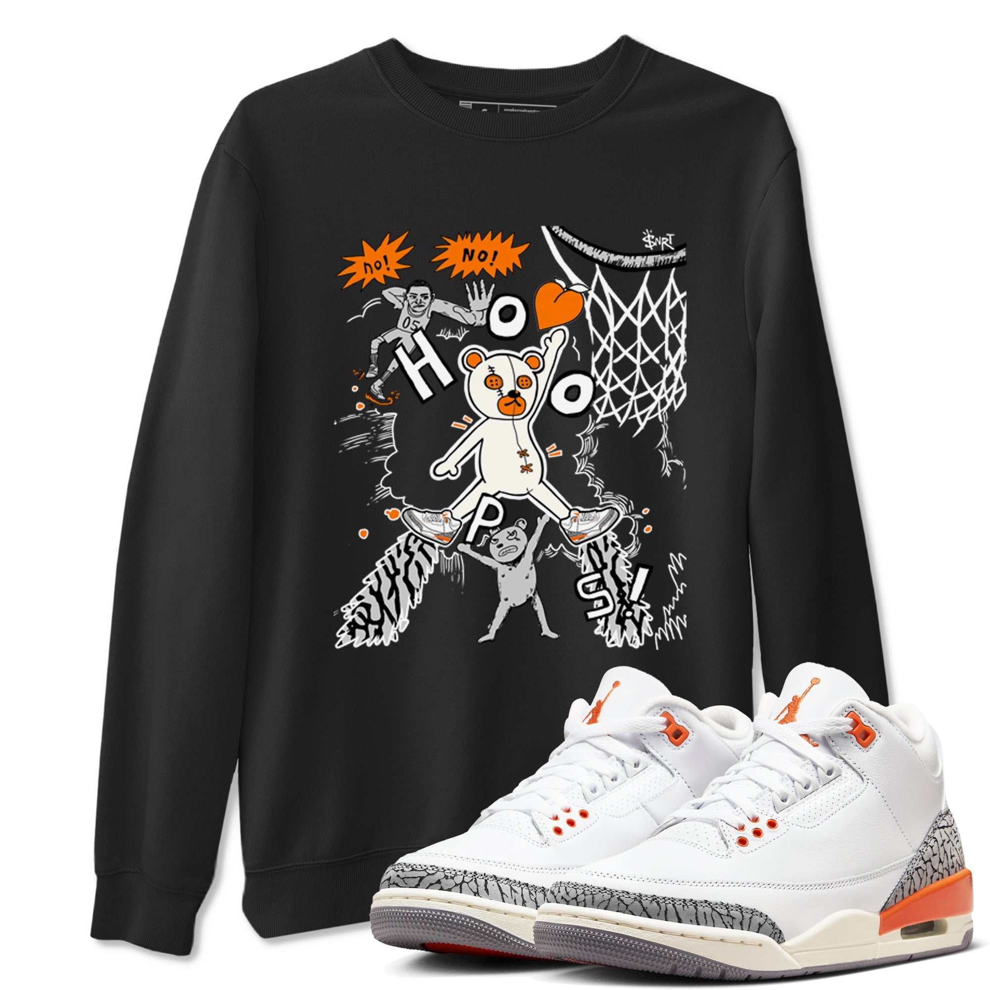 3s Georgia Peach shirt to match jordans Stop The Bear sneaker tees Air Jordan 3 Georgia Peach Drip Gear Zone unisex cotton Black 1 crew neck shirt