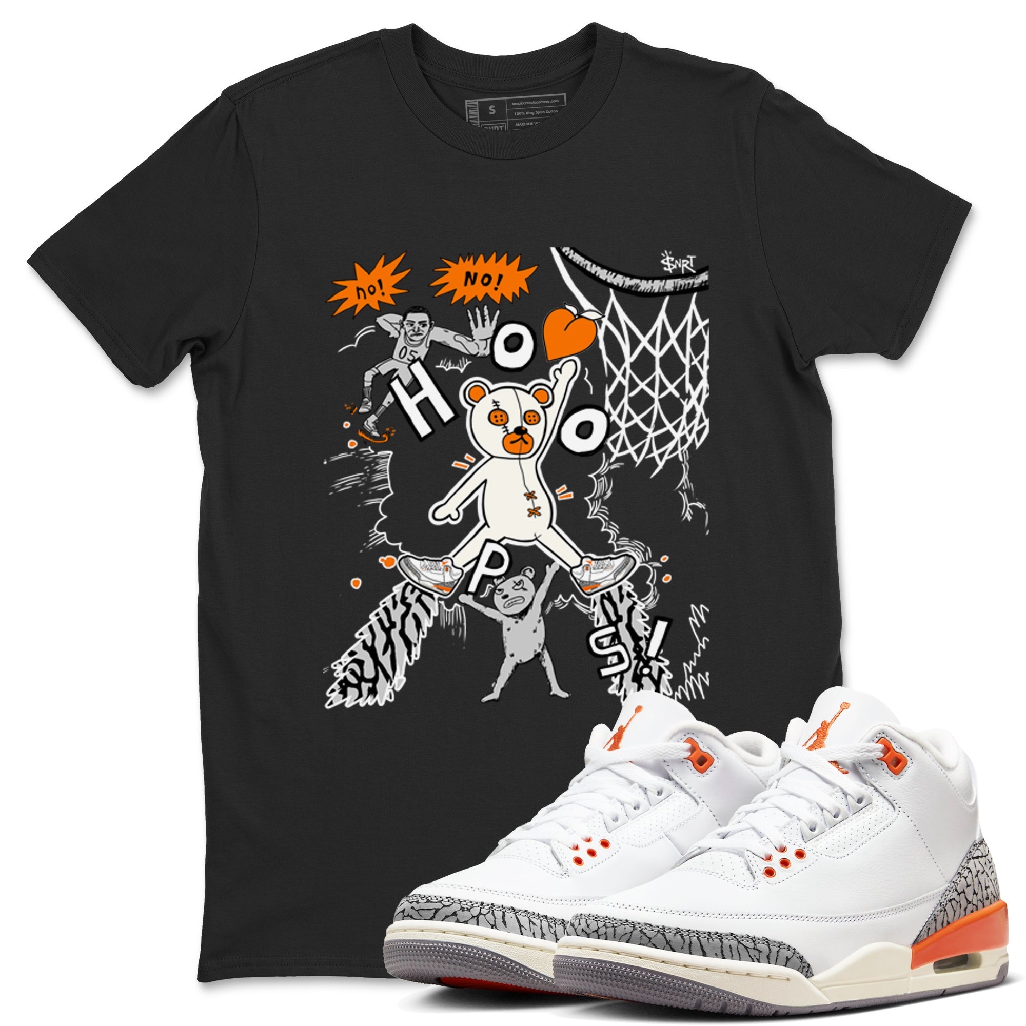 3s Georgia Peach shirt to match jordans Stop The Bear sneaker tees Air Jordan 3 Georgia Peach Drip Gear Zone unisex cotton Black 1 crew neck shirt