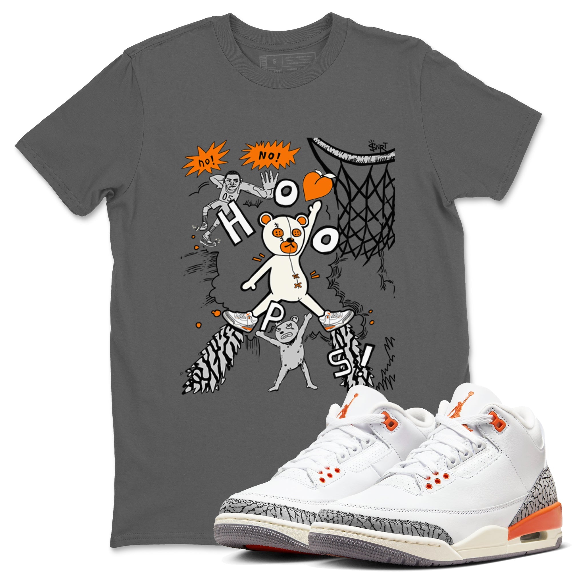 3s Georgia Peach shirt to match jordans Stop The Bear sneaker tees Air Jordan 3 Georgia Peach Drip Gear Zone unisex cotton Cool Grey 1 crew neck shirt