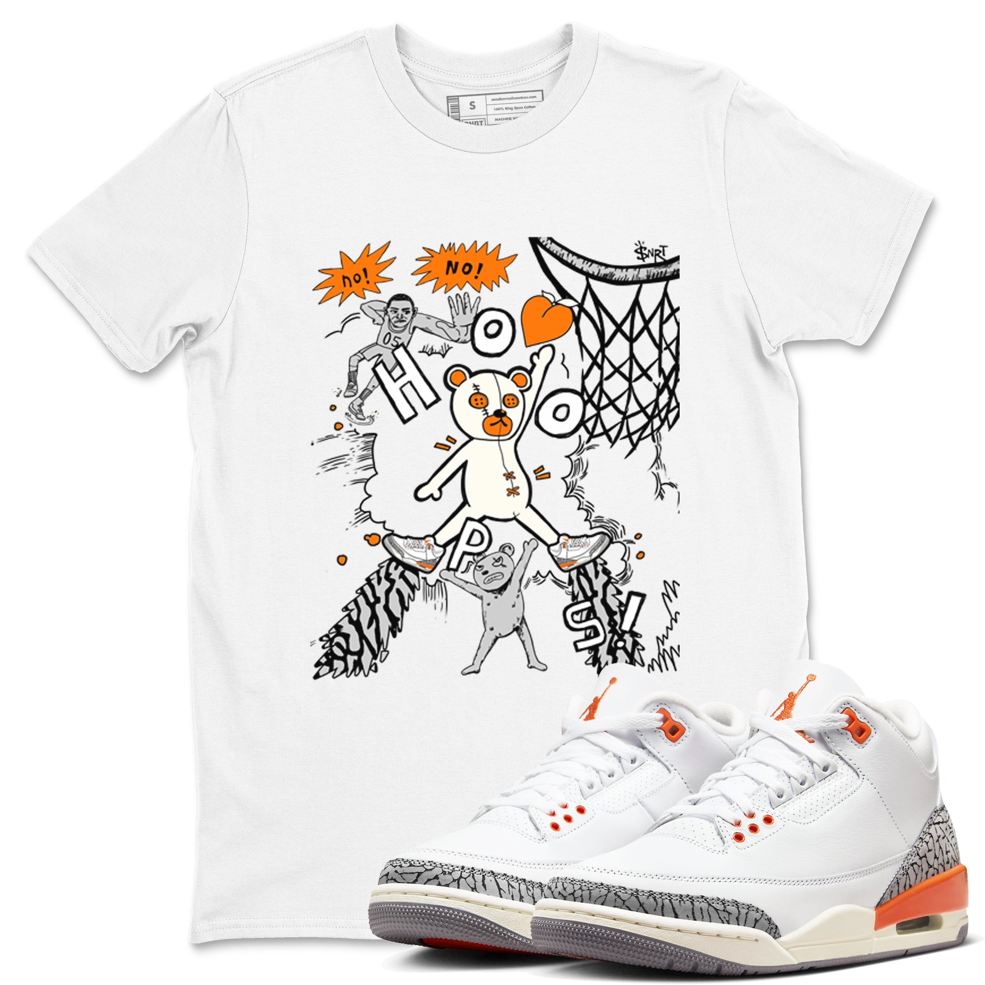 3s Georgia Peach shirt to match jordans Stop The Bear sneaker tees Air Jordan 3 Georgia Peach Drip Gear Zone unisex cotton White 1 crew neck shirt