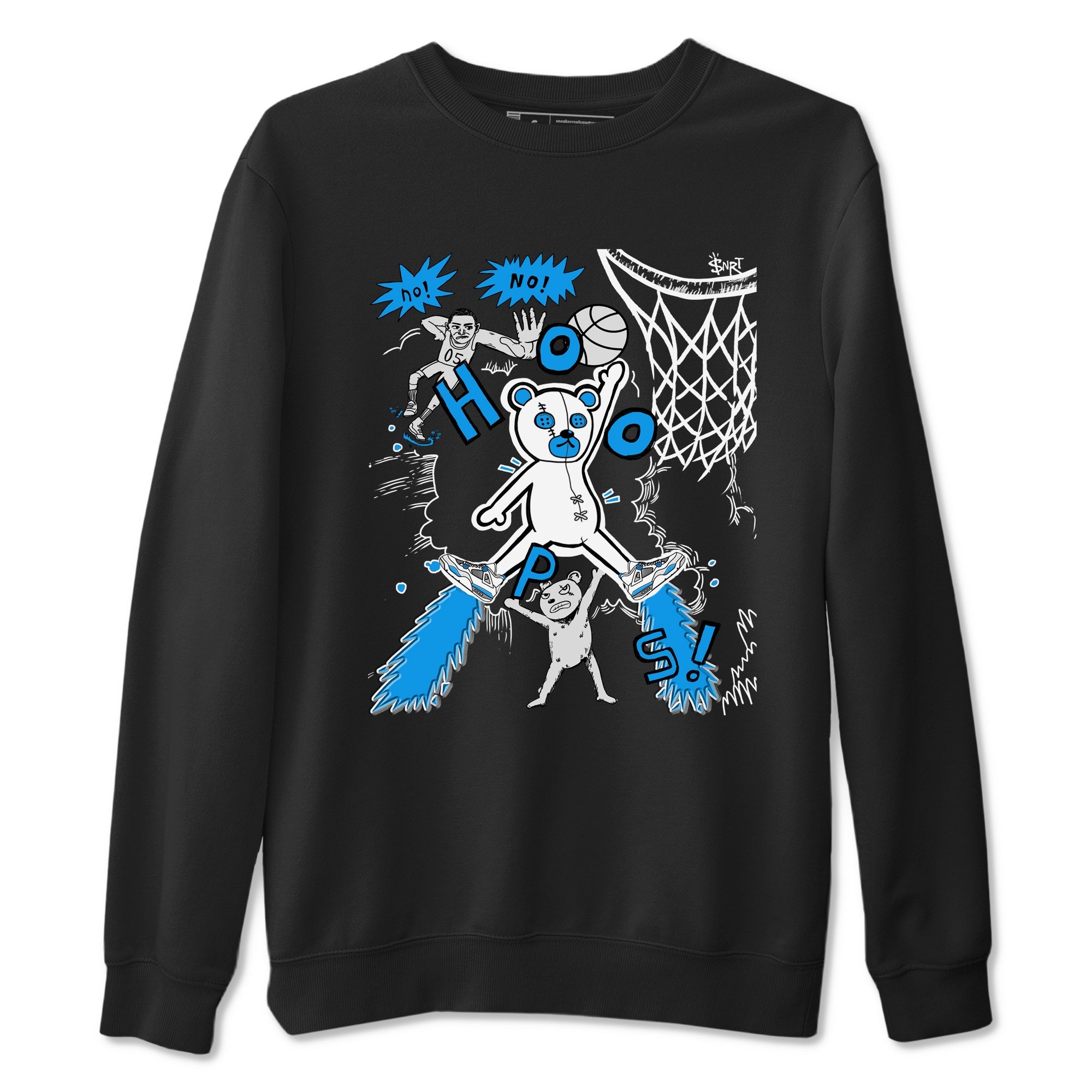 4s Military Blue shirt to match jordans Stop The Bear sneaker tees Air Jordan 4 Military Blue Drip Gear Zone unisex cotton Black 2 crew neck shirt