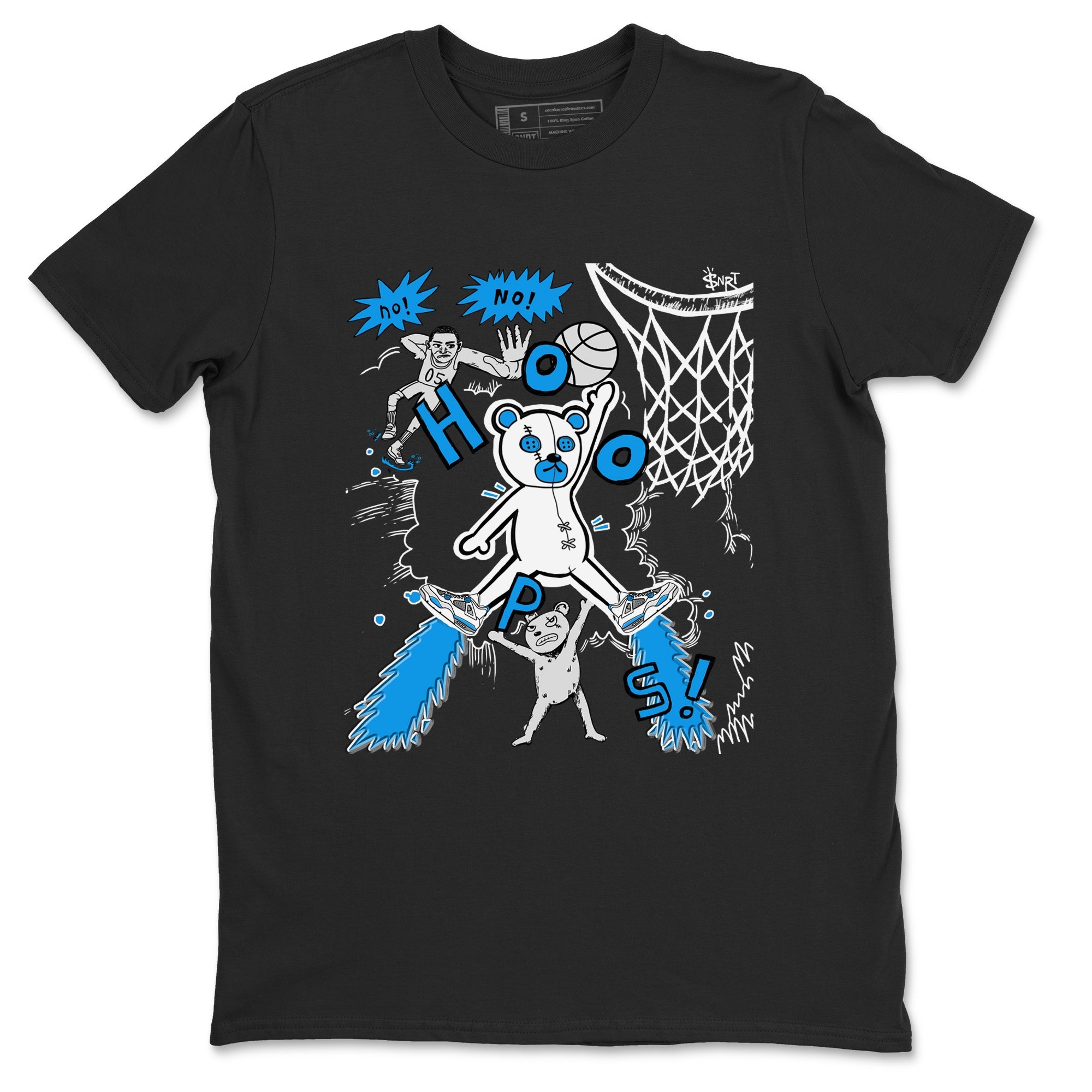 4s Military Blue shirt to match jordans Stop The Bear sneaker tees Air Jordan 4 Military Blue Drip Gear Zone unisex cotton Black 2 crew neck shirt