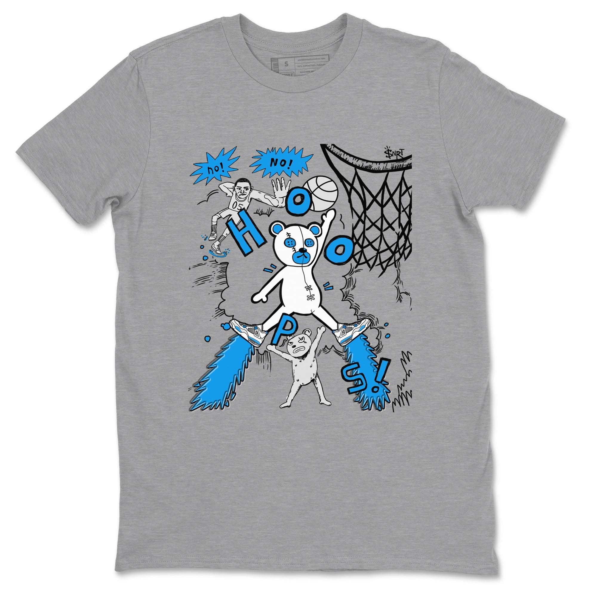 4s Military Blue shirt to match jordans Stop The Bear sneaker tees Air Jordan 4 Military Blue Drip Gear Zone unisex cotton Heather Grey 2 crew neck shirt