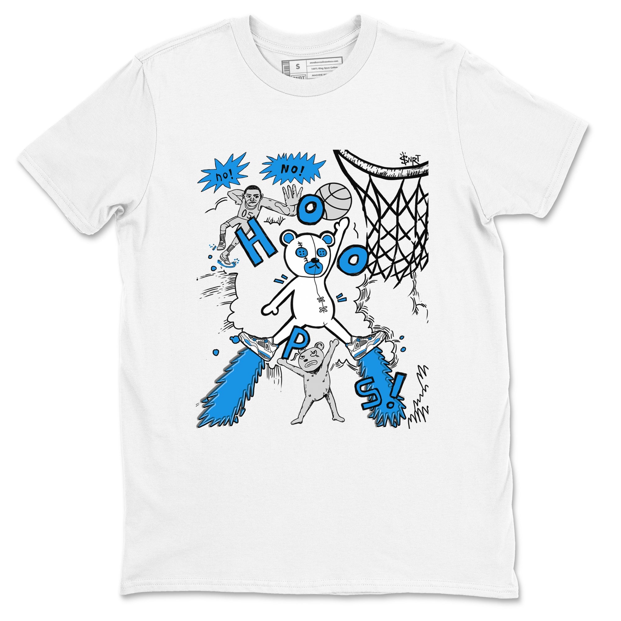 4s Military Blue shirt to match jordans Stop The Bear sneaker tees Air Jordan 4 Military Blue Drip Gear Zone unisex cotton White 2 crew neck shirt