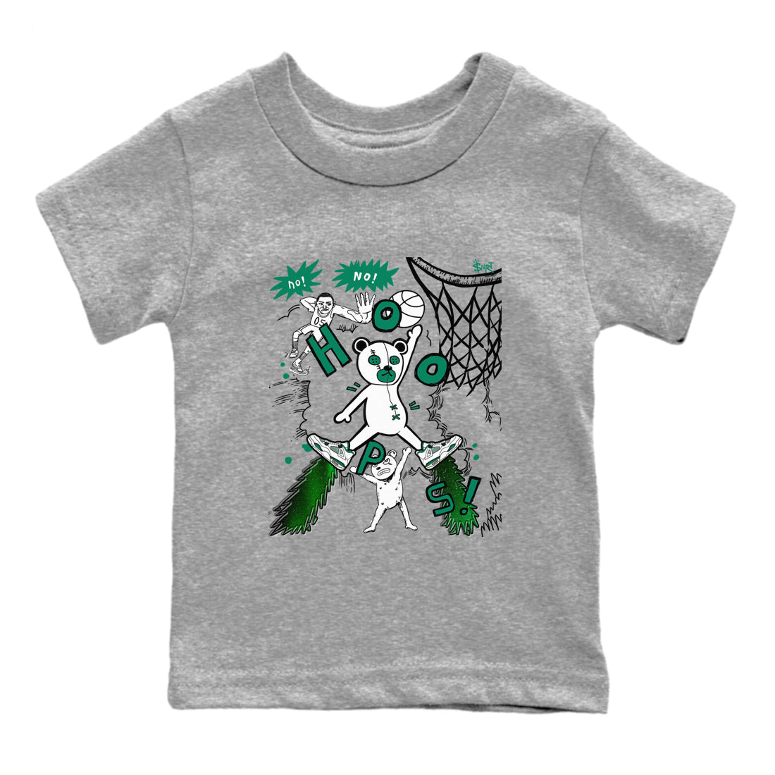 4s Oxidized Green shirts to match jordans Stop The Bear sneaker match tees Air Jordan 4 Oxidized Green Drip Gear Zone streetwear brand Baby and Youth Heather Grey 2 cotton tee