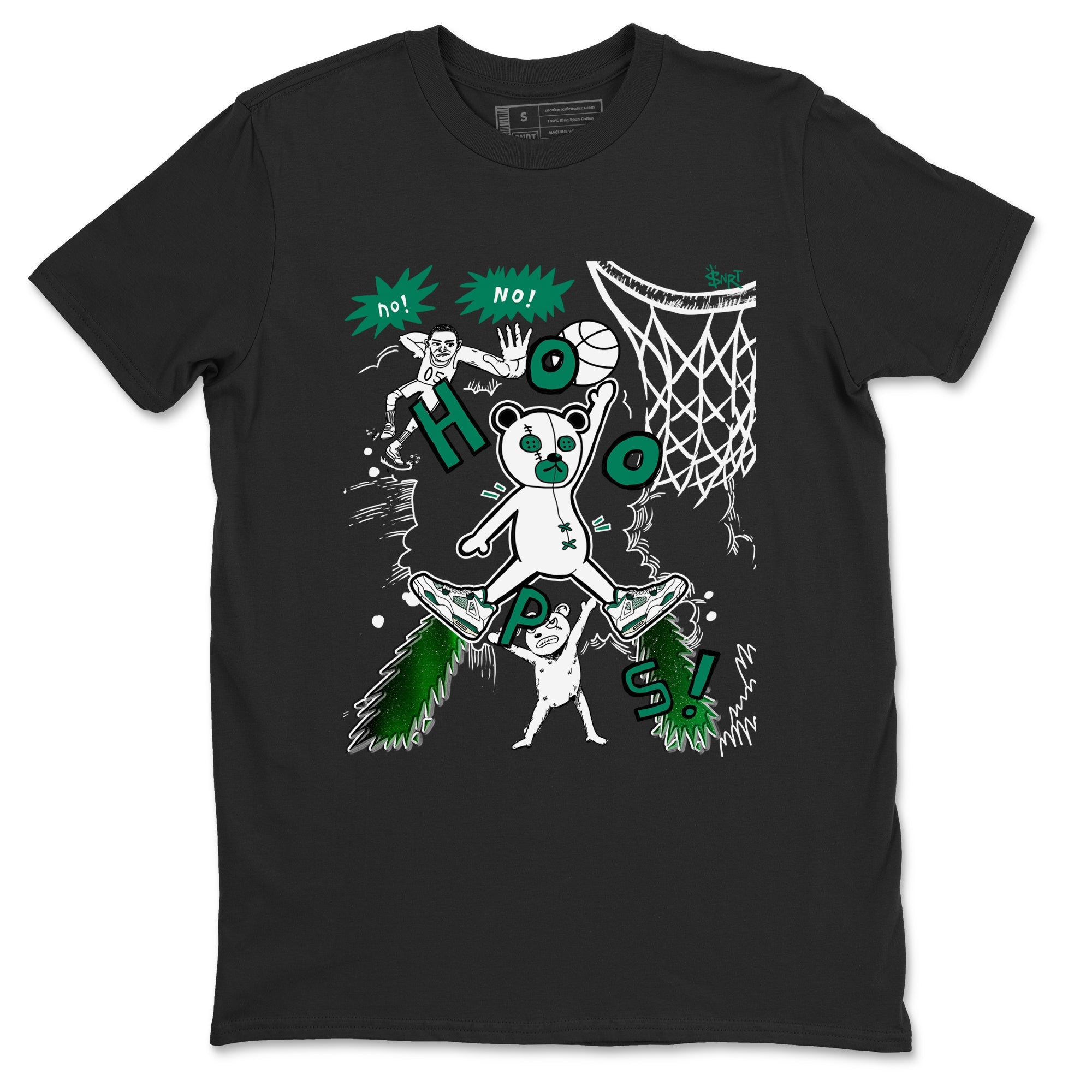 4s Oxidized Green shirts to match jordans Stop The Bear sneaker match tees Air Jordan 4 Oxidized Green Drip Gear Zone streetwear brand Black 2 unisex cotton tee