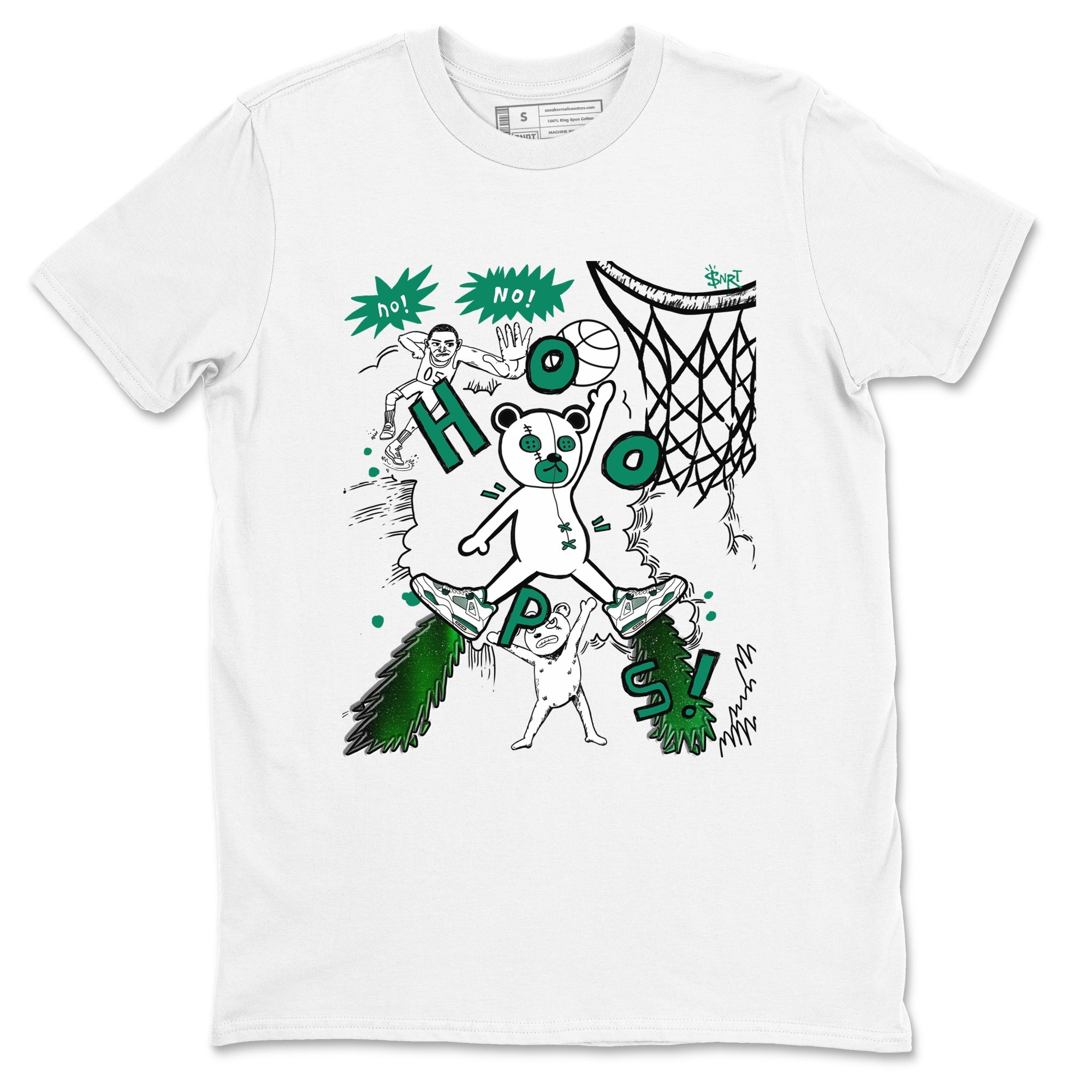 4s Oxidized Green shirts to match jordans Stop The Bear sneaker match tees Air Jordan 4 Oxidized Green Drip Gear Zone streetwear brand White 2 unisex cotton tee