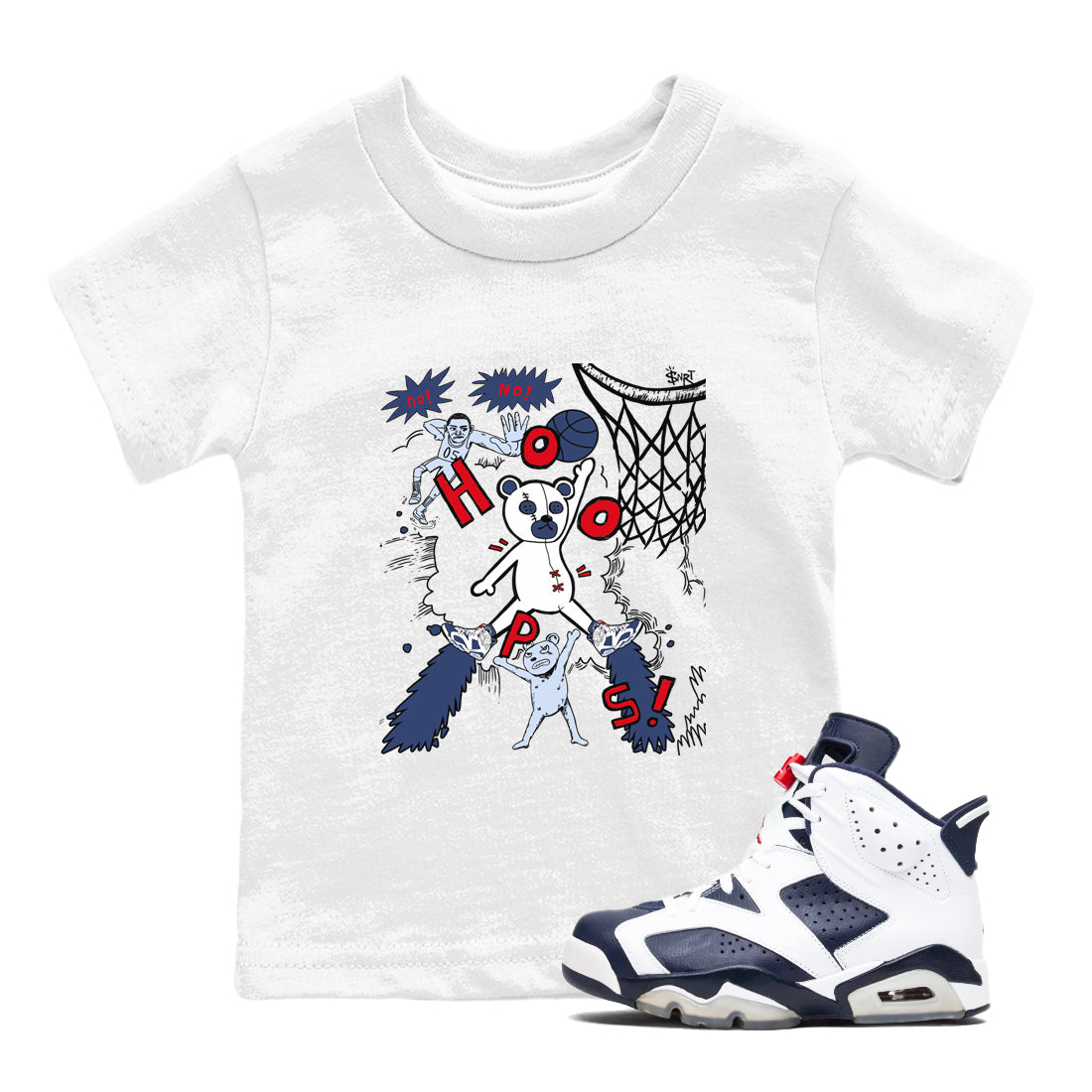 6s Olympic shirt to match jordans Stop The Bear sneaker tees Air Jordan 6 Olympic Drip Gear Zone baby toddler White 1 cotton Shirt