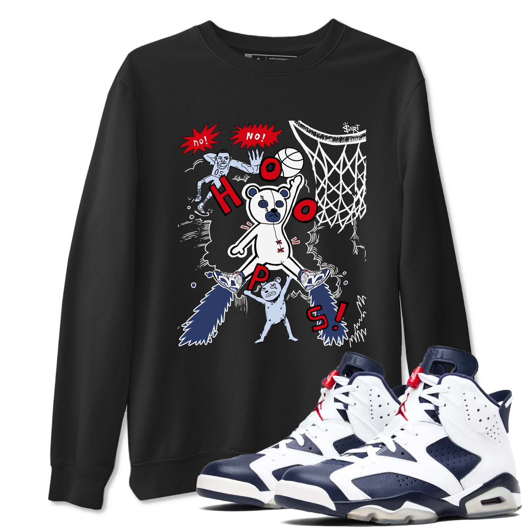 6s Olympic shirt to match jordans Stop The Bear sneaker tees Air Jordan 6 Olympic Drip Gear Zone unisex cotton Black 1 crew neck shirt