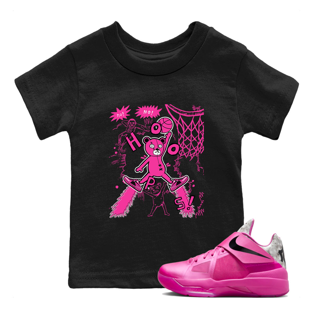 Nike KD 4 Retro Aunt Pearl shirts to match jordans Stop The Bear sneaker match tees Nike KD 4 Aunt Pearl match shoes to clothes Drip Gear Zone Youth Baby Black 1 tee