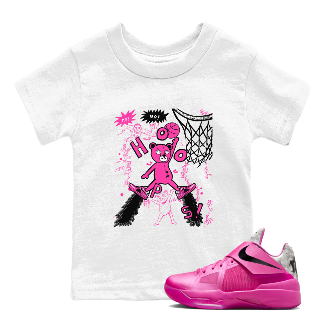 Nike KD 4 Retro Aunt Pearl shirts to match jordans Stop The Bear sneaker match tees Nike KD 4 Aunt Pearl match shoes to clothes Drip Gear Zone Youth Baby White 1 tee