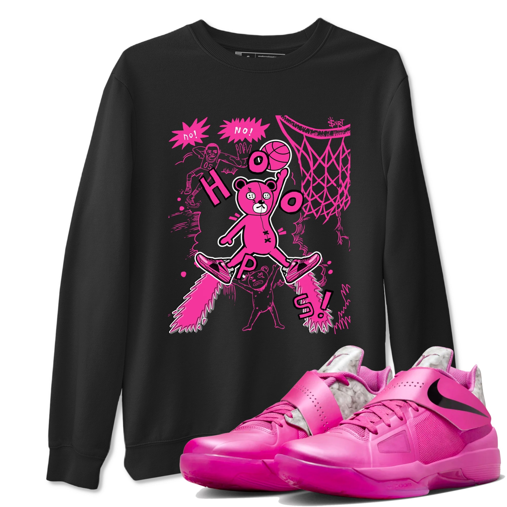 Nike KD 4 Retro Aunt Pearl shirts to match jordans Stop The Bear sneaker match tees Nike KD 4 Aunt Pearl match shoes to clothes Drip Gear Zone unisex cotton Black 1 shirts