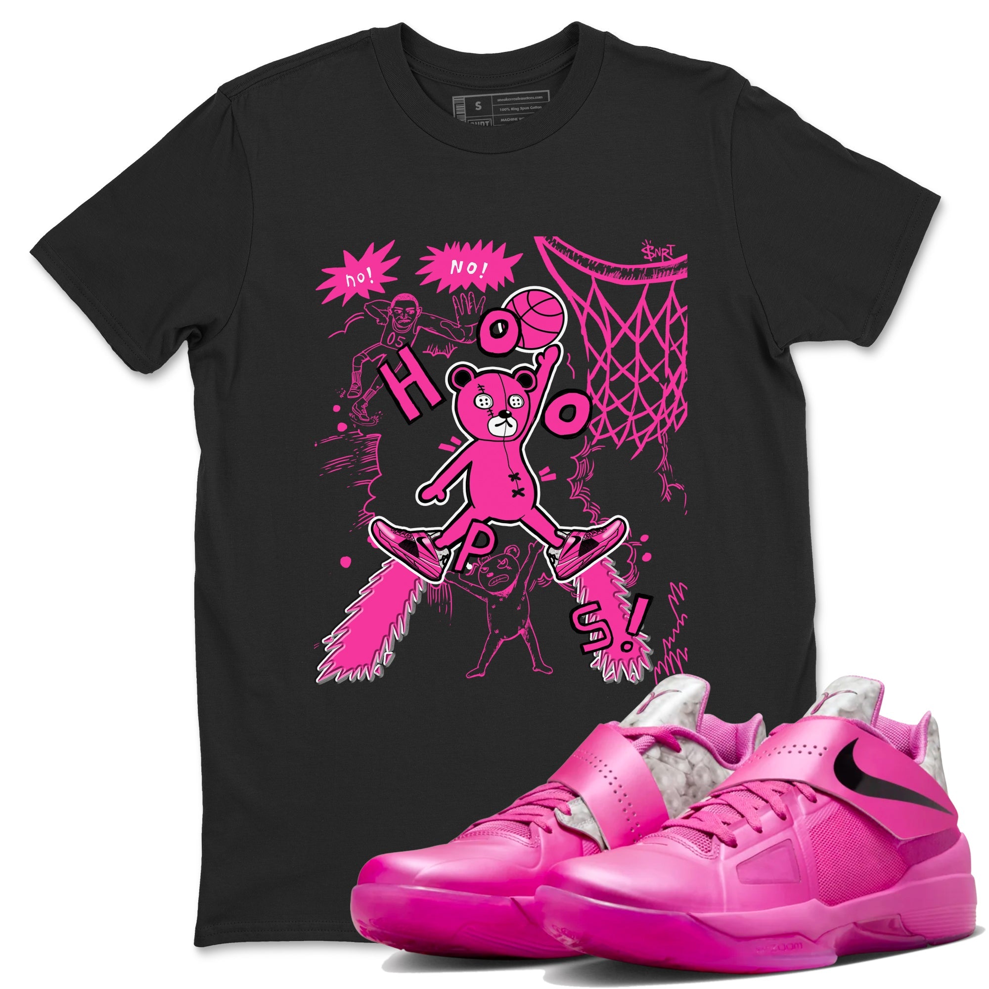 Nike KD 4 Retro Aunt Pearl shirts to match jordans Stop The Bear sneaker match tees Nike KD 4 Aunt Pearl match shoes to clothes Drip Gear Zone unisex cotton Black 1 shirts