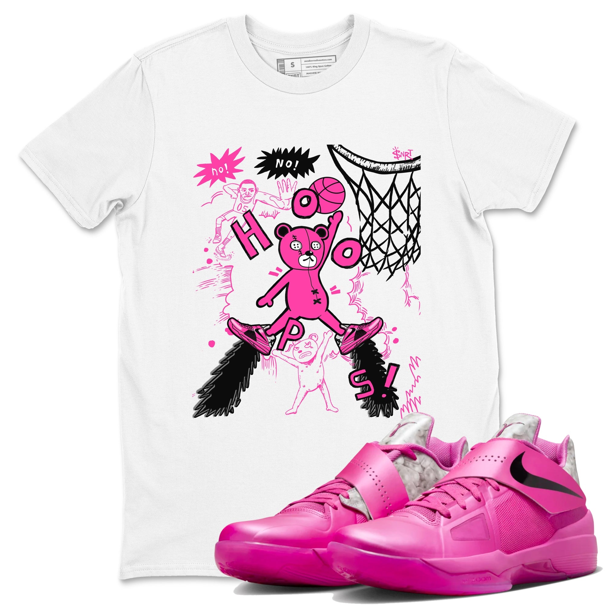 Nike KD 4 Retro Aunt Pearl shirts to match jordans Stop The Bear sneaker match tees Nike KD 4 Aunt Pearl match shoes to clothes Drip Gear Zone unisex cotton White 1 shirts