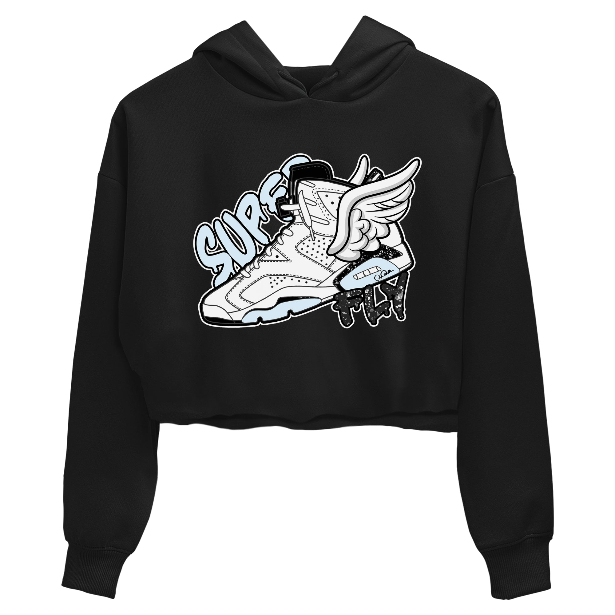 AJ6 White Black shirts to match jordans Super Fly sneaker match tees Air Jordan 6 White Black Drip Gear Zone streetwear brand Black 2 crop tee
