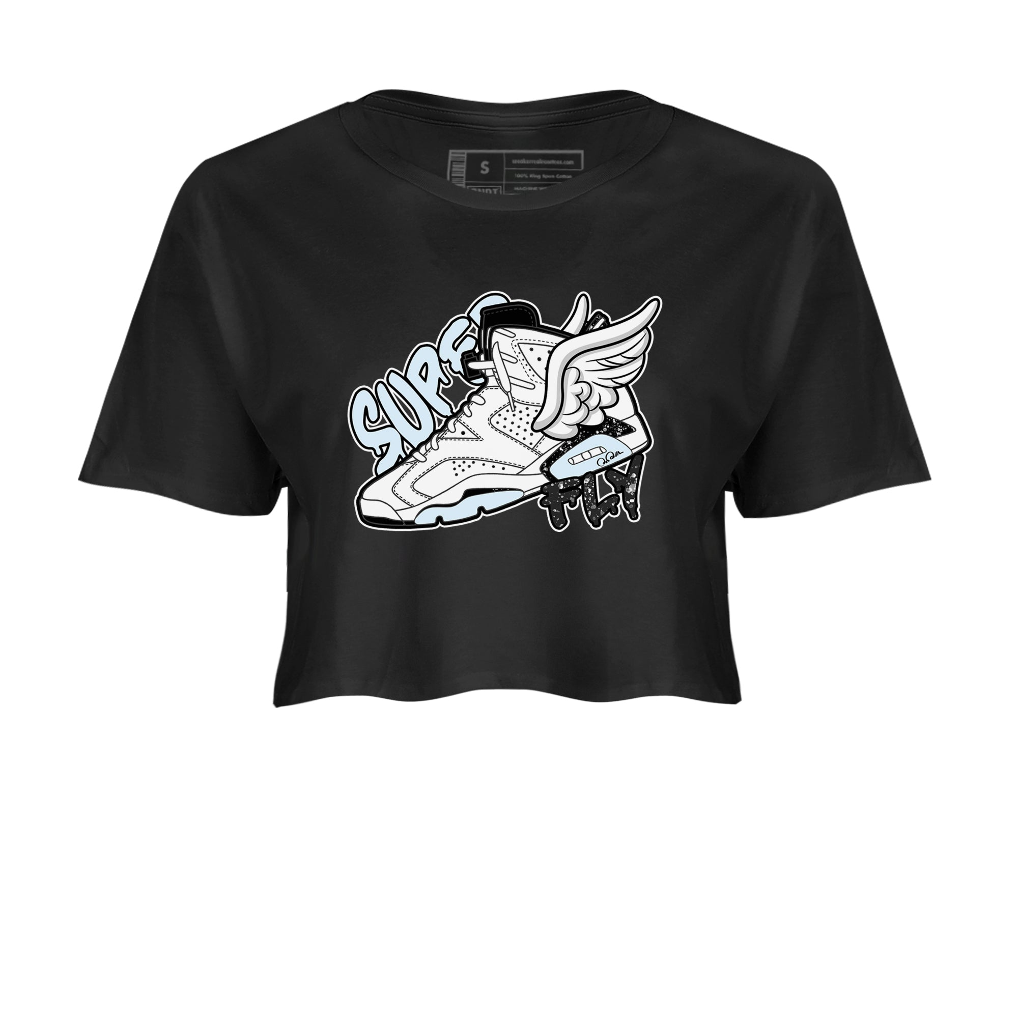 AJ6 White Black shirts to match jordans Super Fly sneaker match tees Air Jordan 6 White Black Drip Gear Zone streetwear brand Black 2 crop tee