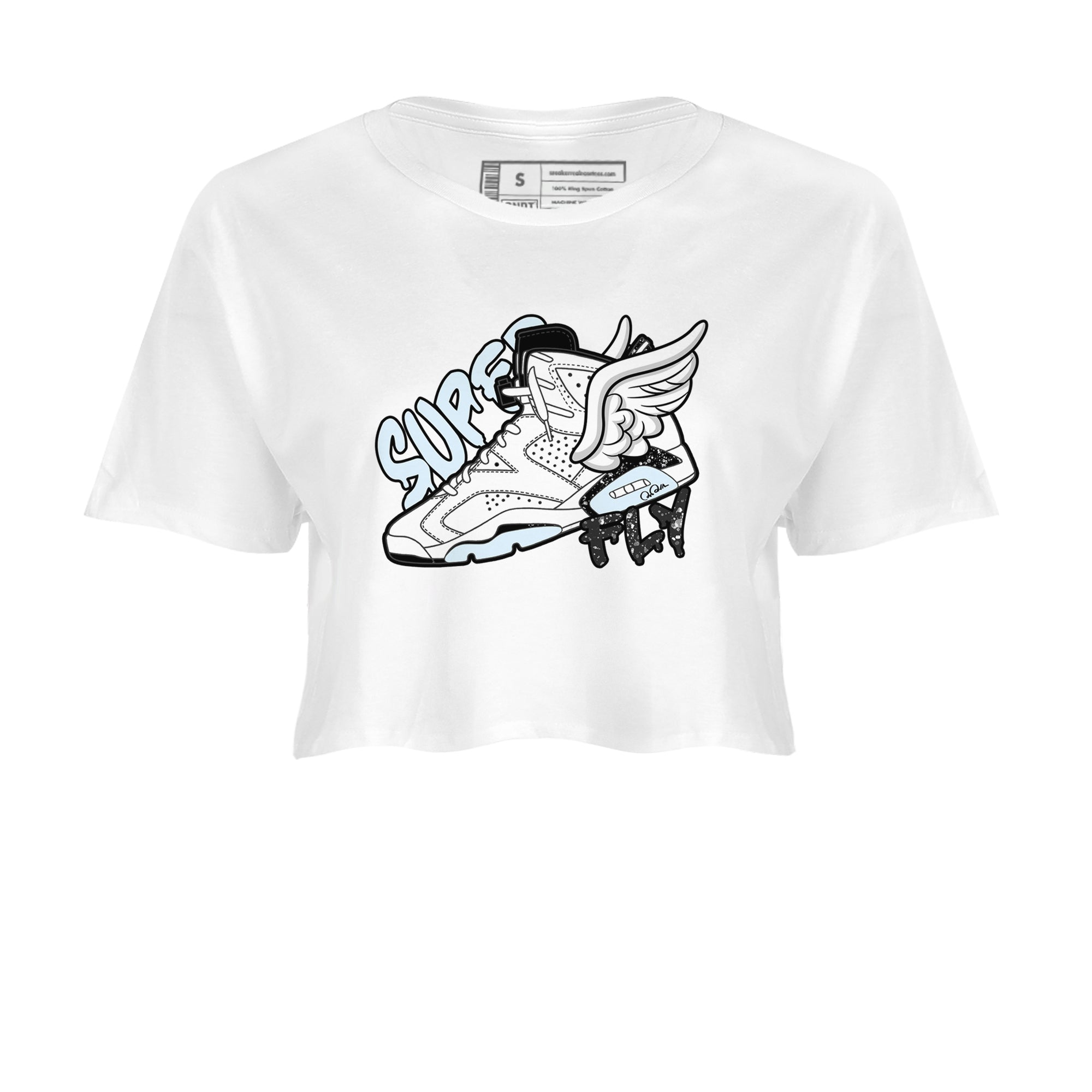 AJ6 White Black shirts to match jordans Super Fly sneaker match tees Air Jordan 6 White Black Drip Gear Zone streetwear brand White 2 crop tee